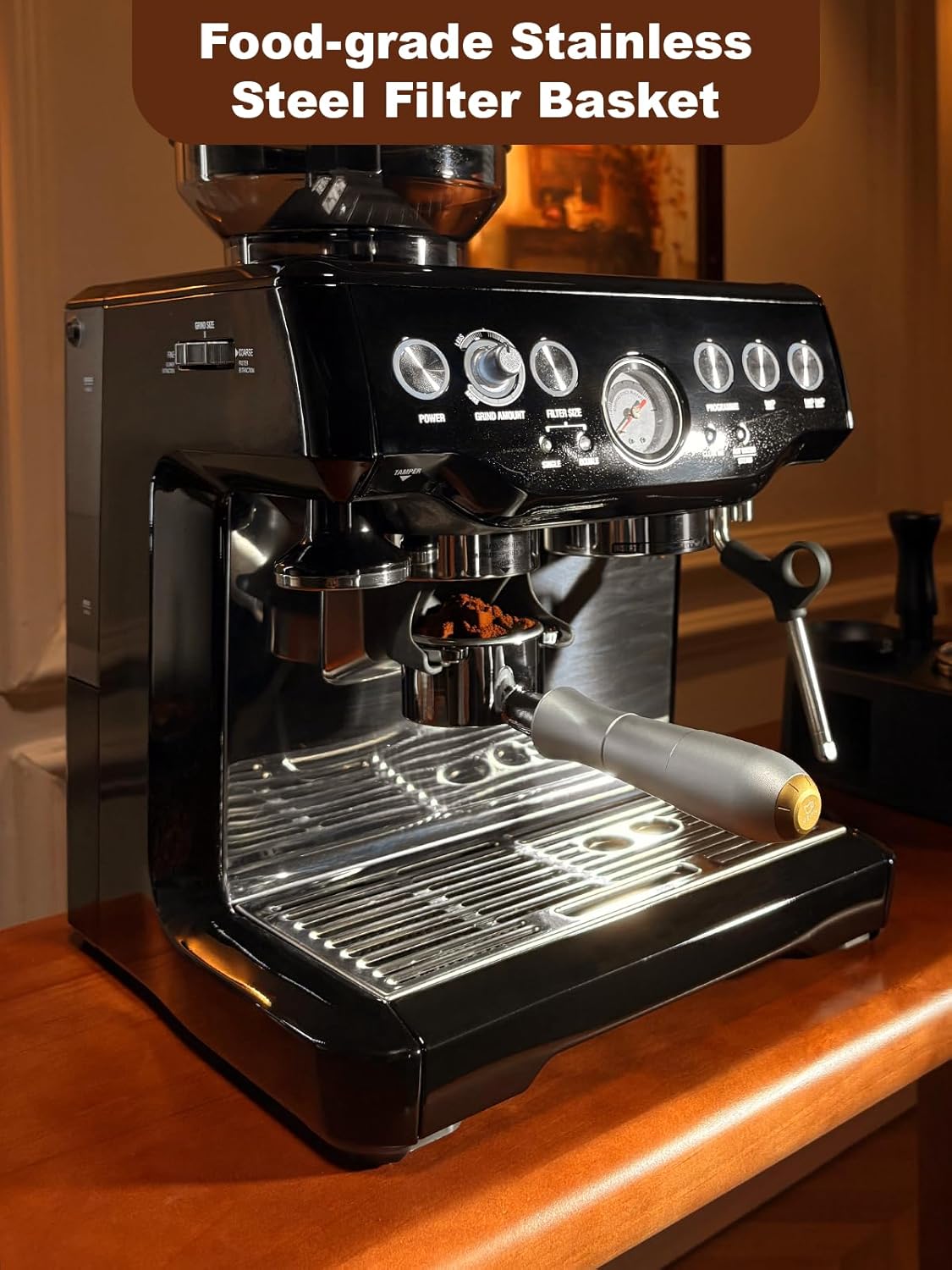 MEION 54mm Bottomless Portafilter Compatible with Breville Barista Express Machines, Sage, Barista Pro, BES870XL, BES878, BES880, Espresso Portafilter with 18g Filter Basket & Puck Screen