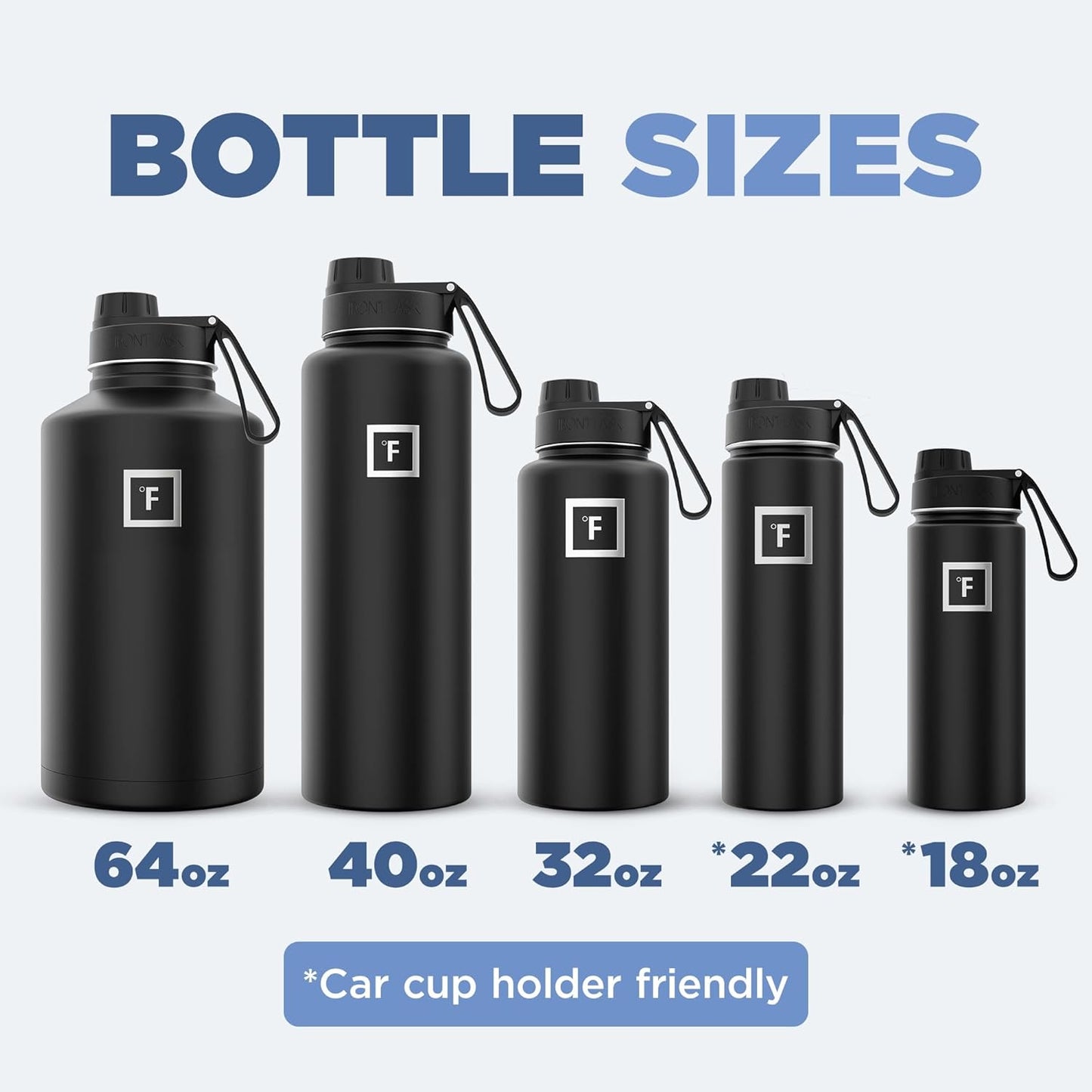 IRON °FLASK Camping & Hiking Hydration Flask with 3 Lids - Stainless Steel, Double Walled & Vacuum Insulated Water Bottle - Leak Proof & BPA Free (Aurora, Spout - 32 oz)