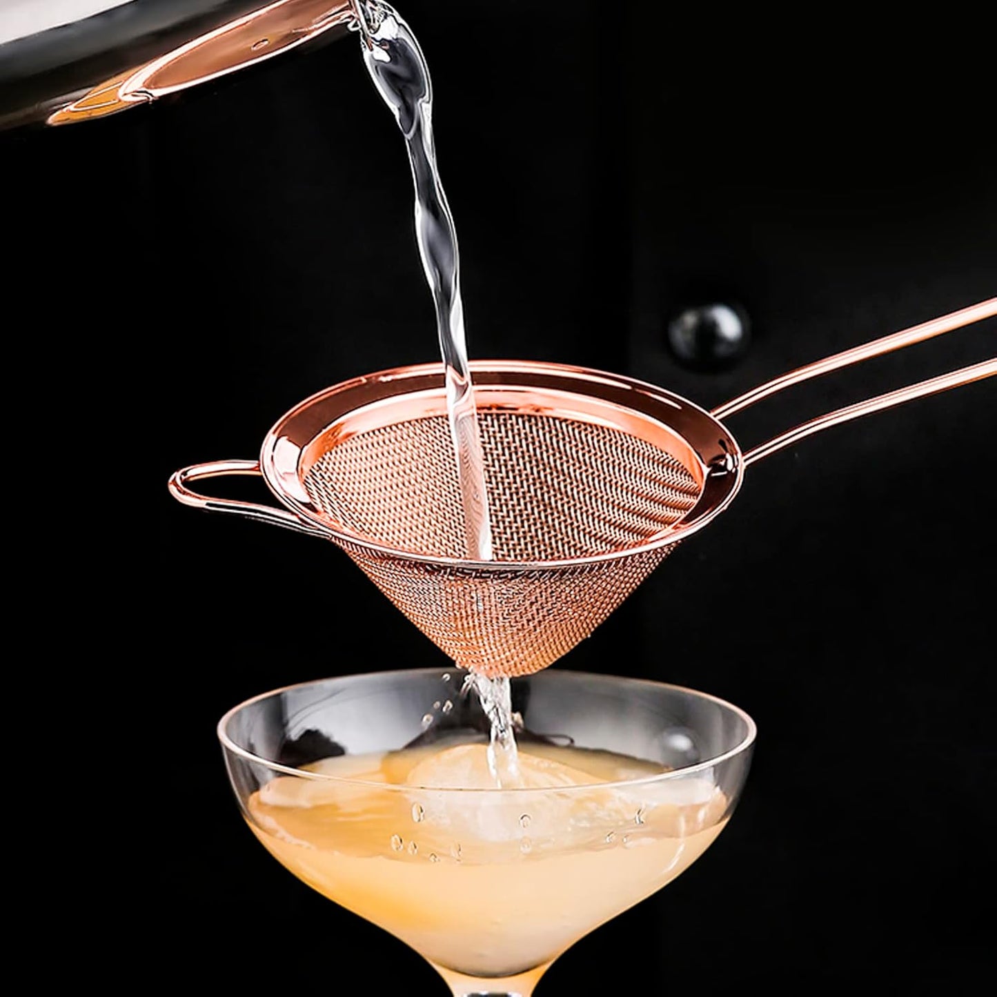 2 Pack Stainless Steel Small Food Strainer, Fine Mesh Sieve with Long Handle, Cocktail Strainer For Cocktails, Tea Herbs, Coffee & Drinks, Rust Proof & Great as Tea Strainer, 3.5inch