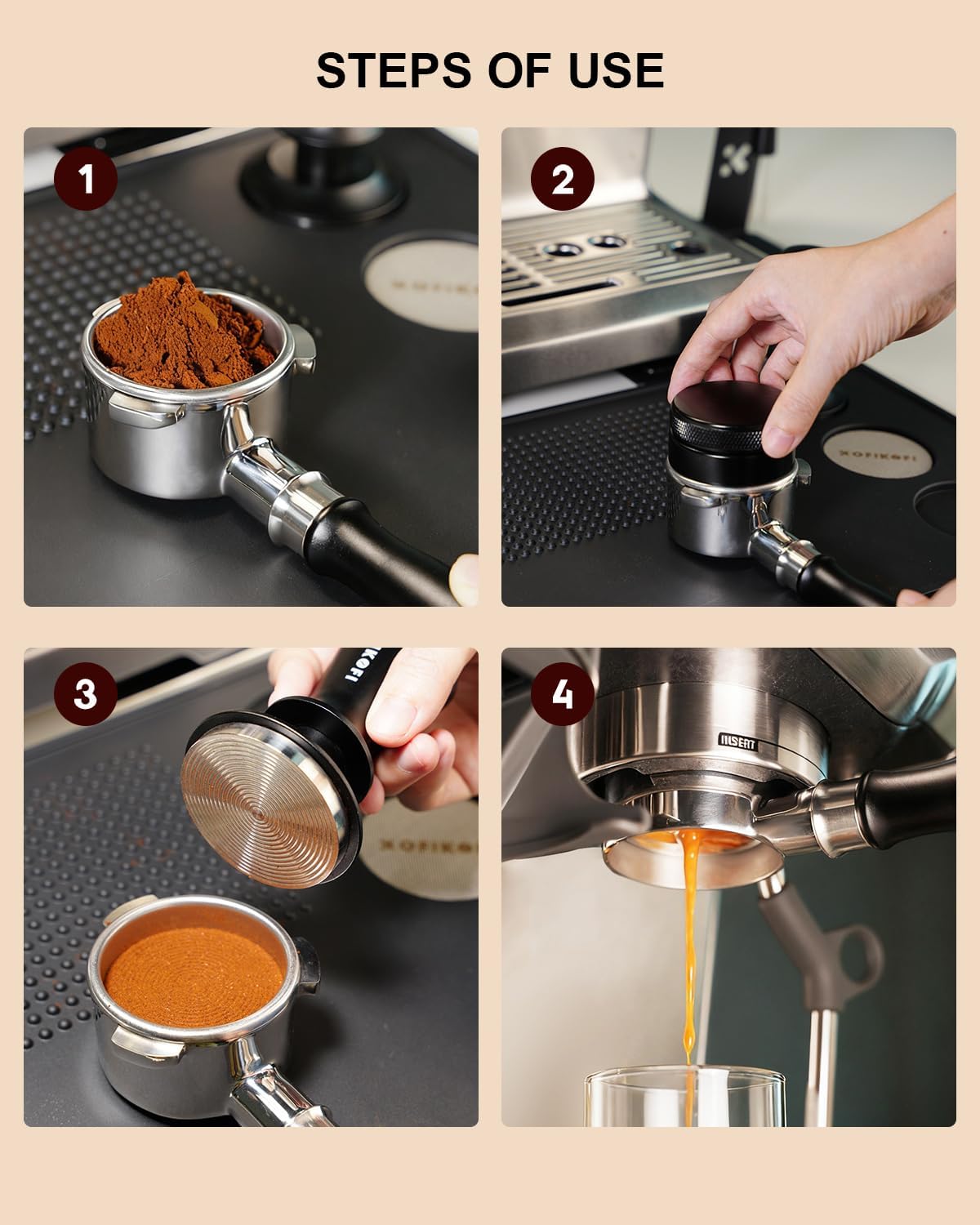 54mm Bottomless Portafilter, 3 Ears Bottomless Naked Portafilter Compatible with Breville/Sage Barista Express BES870/876/878/880/881/450/500/810/840, with Puck Screen and 18g Filter Basket