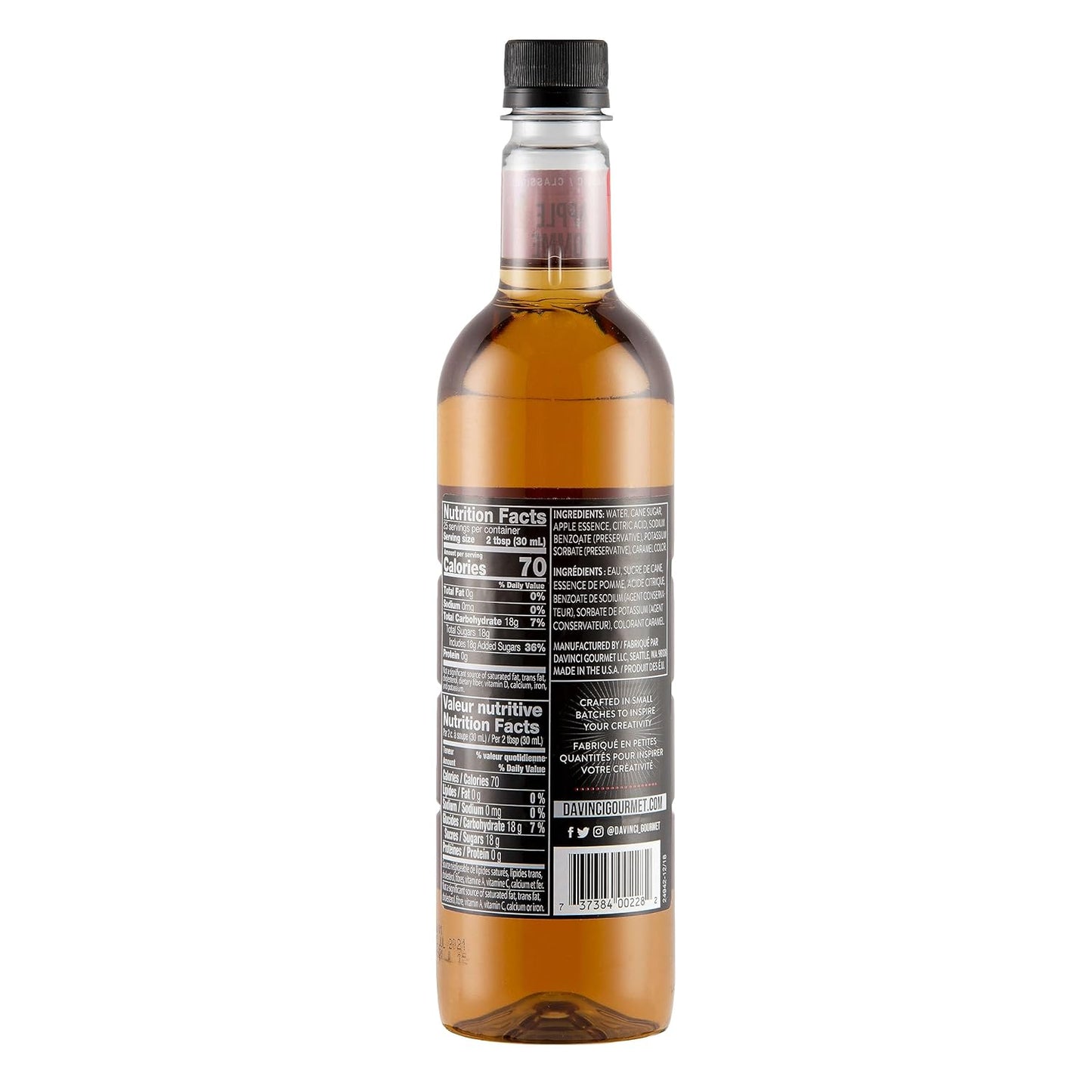 DaVinci Gourmet Classic Apple Syrup, 25.4 Fluid Ounces (Pack of 1)