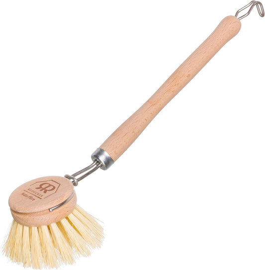 REDECKER Tampico Fiber Bristle 1-1/2-Inch All-Purpose Kitchen Dish Scrub Brush with Beechwood Handle, Bamboo Dish Brush - Wooden Dish Brush with Handle for Pots, Pans, and Kitchen Utensils