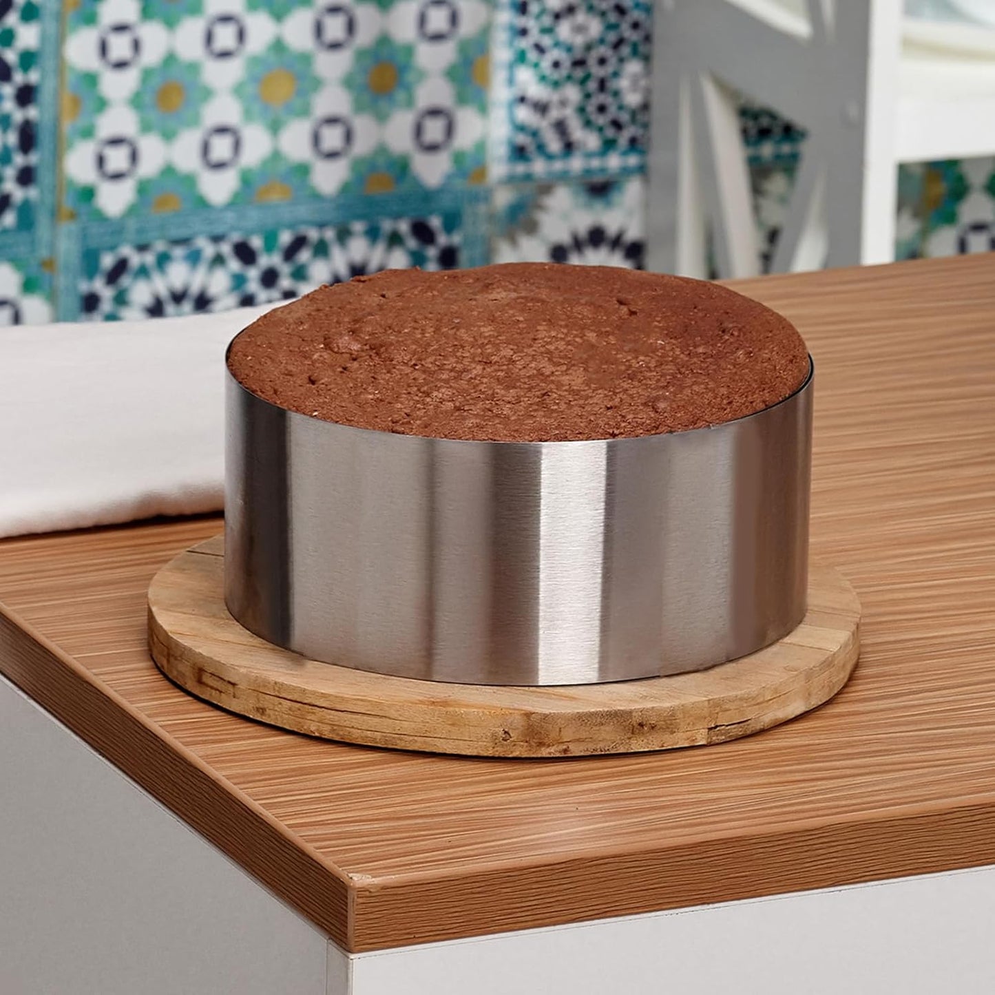 HARFINGTON Round Cake Ring 3 x 2 Inch Seamless Stainless Steel Pastry Mousse Dessert Ring Mirror Coating for Baking Cooking Making Tool