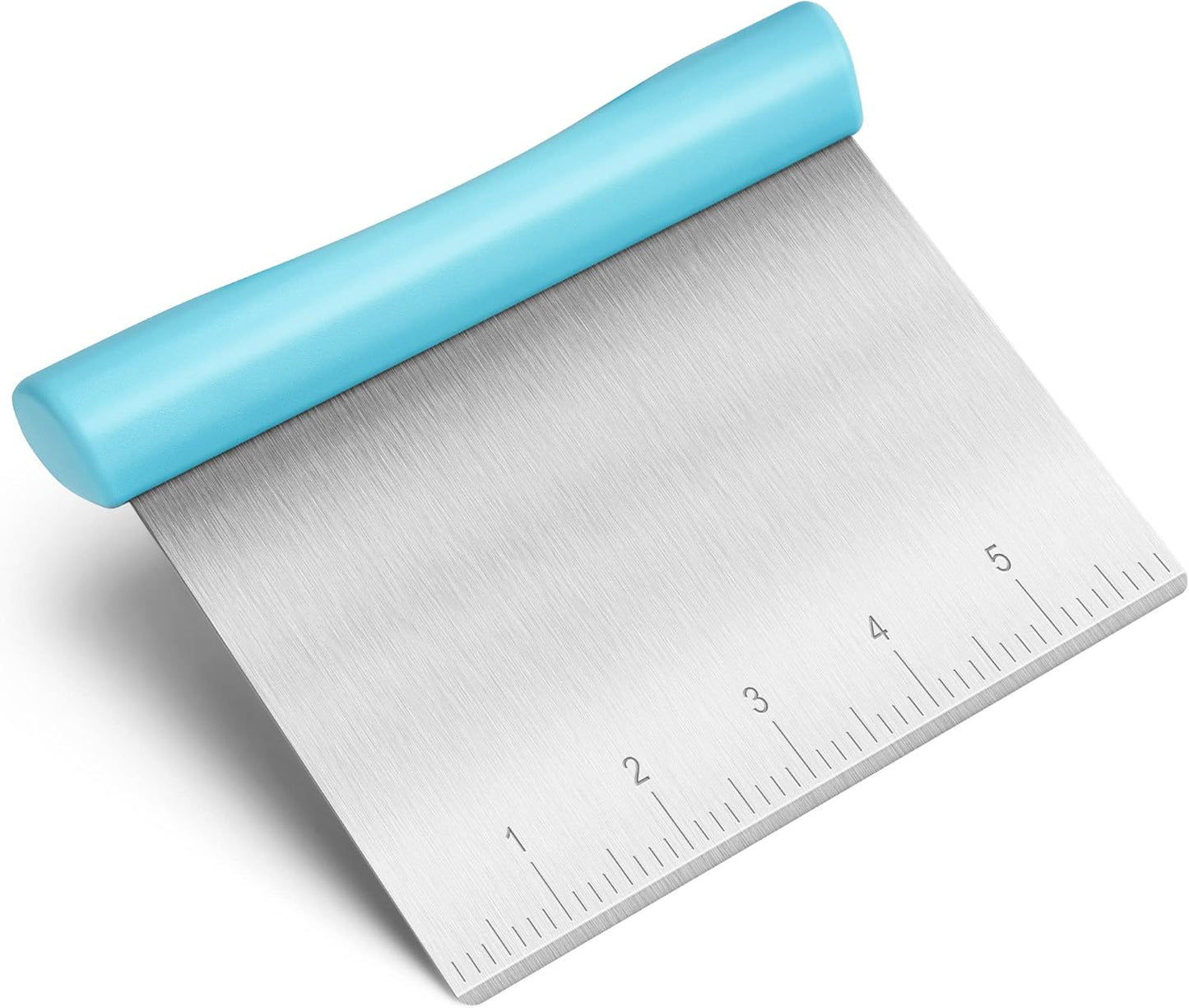 Rainspire Bench Scraper, Stainless Steel Dough Scraper, Pastry Scraper, Pizza and Dough Cutter Multi-Purpose Scraper/Chopper, Pizza Cutter Food Chopper Baking Supplies Kitchen Gadgets, Blue