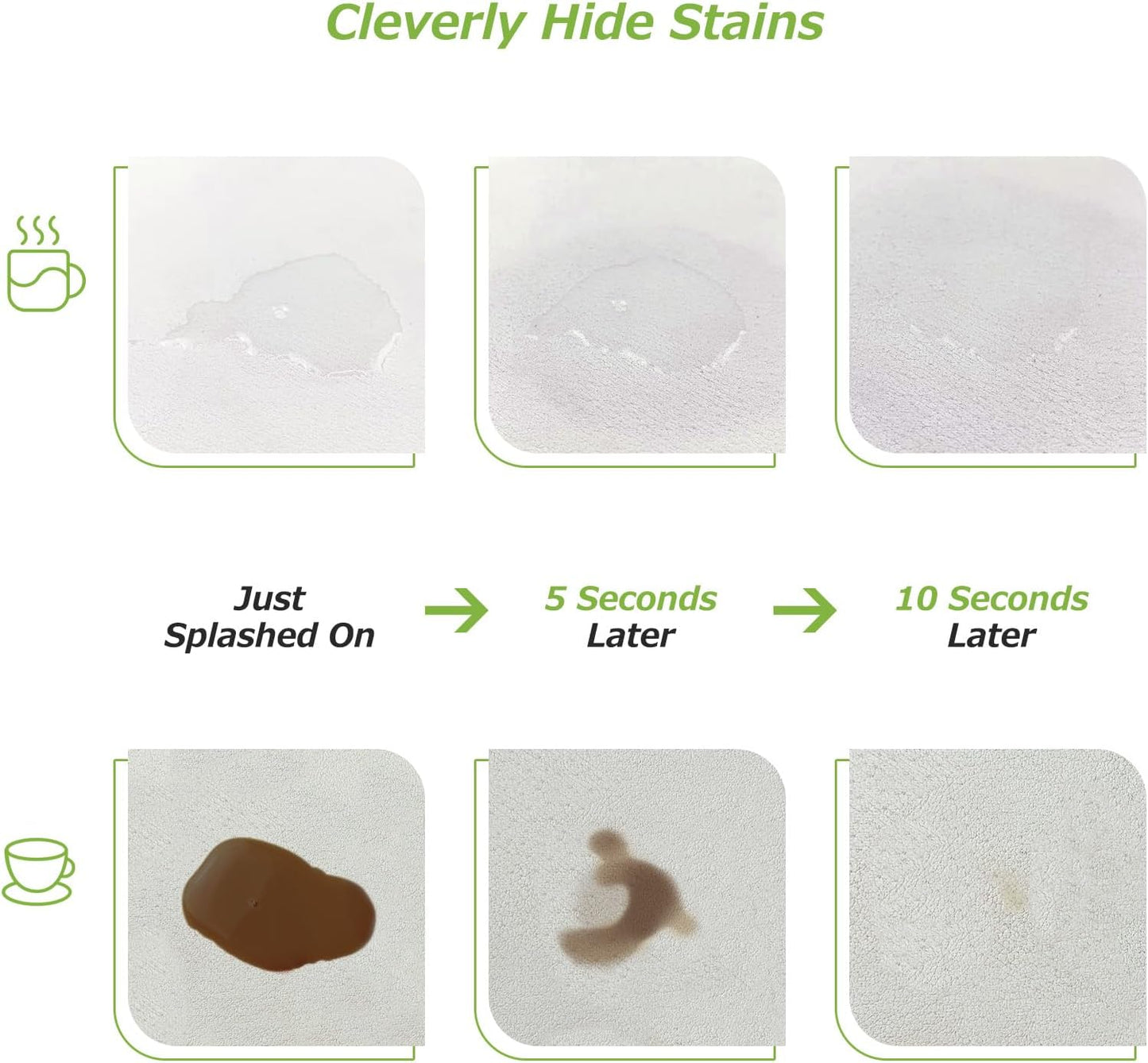 Matace Designer Coffee Bar Mat, Extra Large 17 x 31.5 Inches, Rubber Backing, Absorbent Coffee Maker Mats for Dish Drying, Kitchen Countertop, Heat Resistant, Solid White