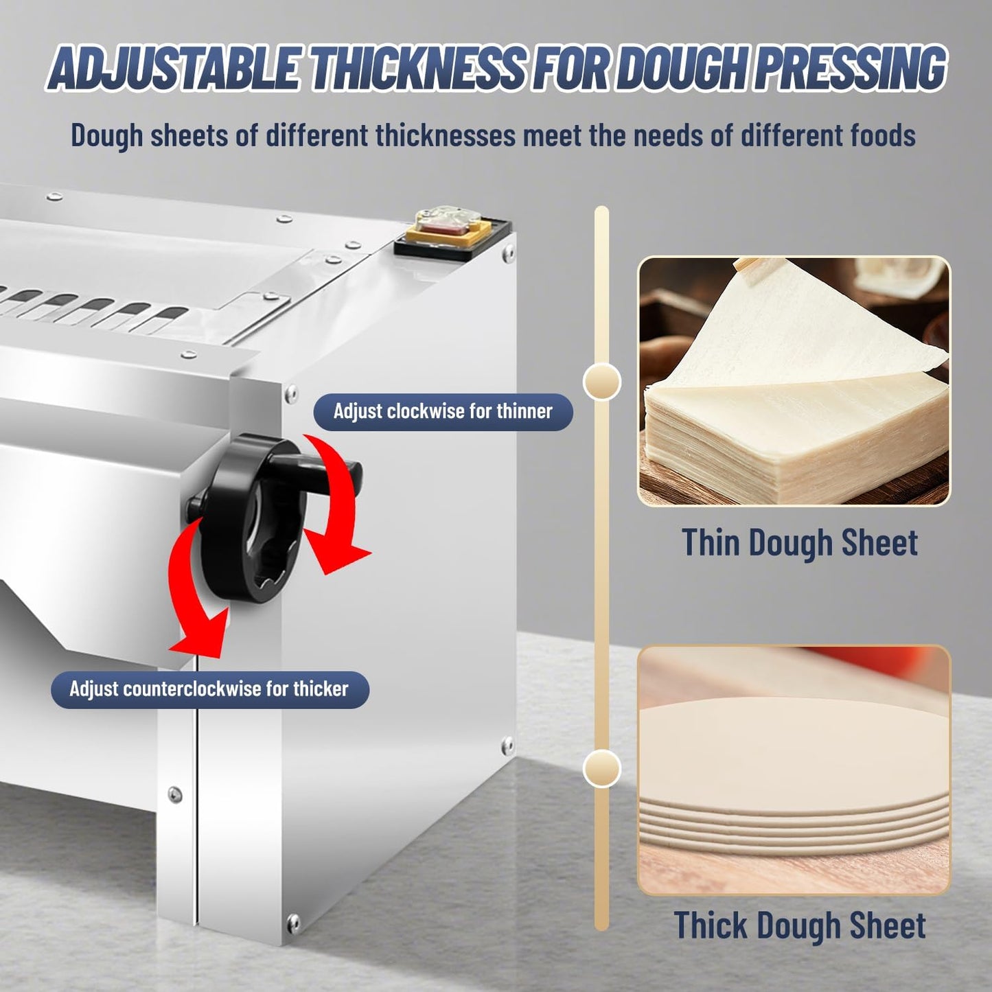 Electric Dough Roller Sheeter, Table Top Pizza Dough Press Mahcine, Commercial Press Machine,Pastry Sheeter Maker for Baking, For Making Pastries, Croissants, Pies,Cookies, Pizzas, Etc.
