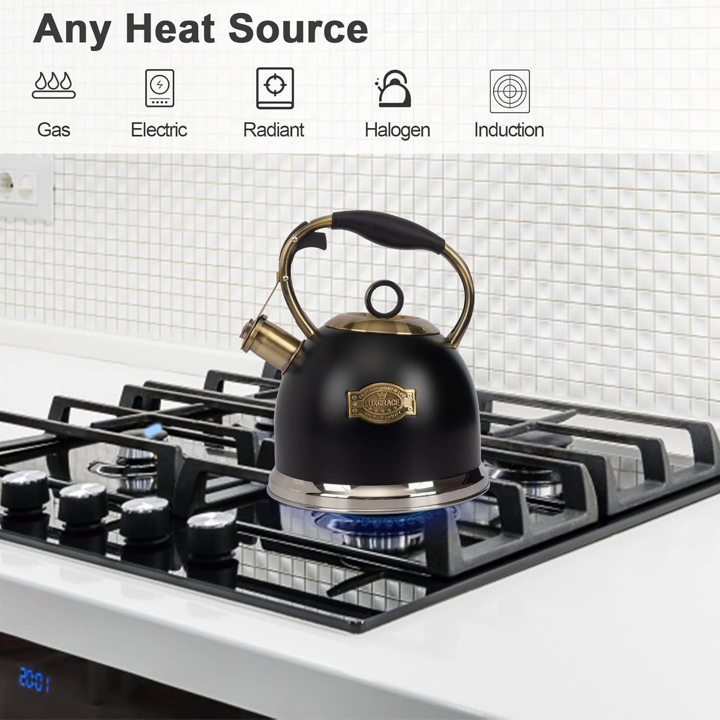 Tea Kettle -3.0 Quart Tea Kettles Stovetop Whistling Teapot Stainless Steel Tea Pots for Stove Top Whistle Tea Pot