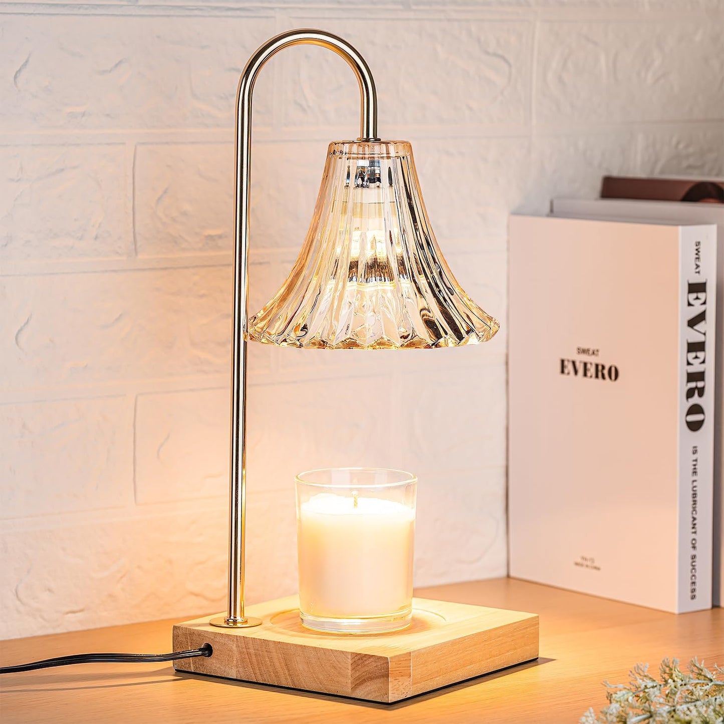 Candle Warmer Lamp with Timer, Candle Wax Warmer Flower Lamp Dimmable, Birthday Day Gifts for Mom Women, Home Fragrance Accessories for Dorm Room Decor