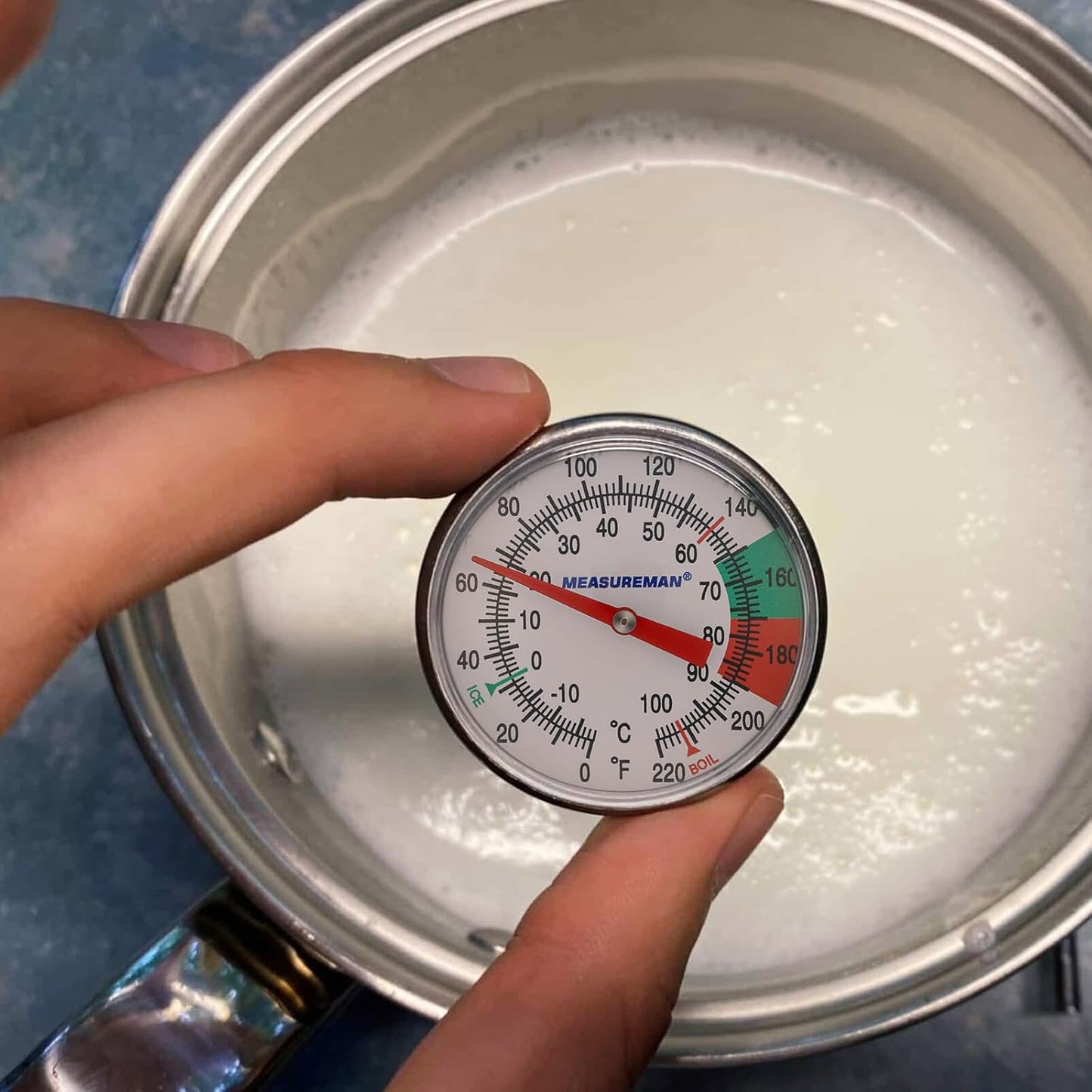 MEASUREMAN Instand Read 2” Dial 0~220℉/℃，Milk Thermometer，Milk Foam，Coffee Drinks Thermometer（2Pack）