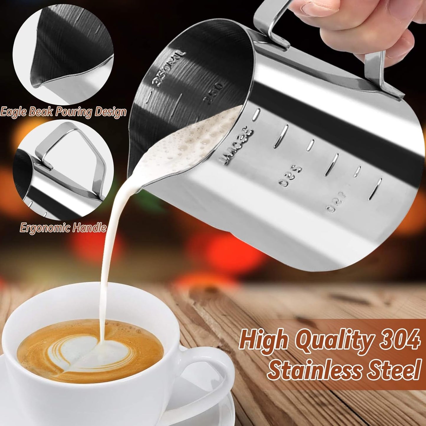 Yeelan 22 PCS Espresso Accessories, 51mm Coffee Espresso Tamper Set, with Espresso Tamper, WDT Tool, Coffee Stirrer, Frothing Pitcher, Latte Art Pen, Tamper Mat, Coffee Stencils for Espresso Machine