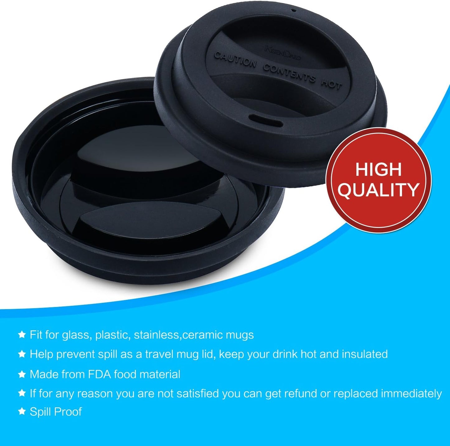 Coffee Mug Lids, KSENDALO Thicker Eco Reusable Silicone Travel Mug Lids(3.15"Inner Diameter,3.43"Outer Diameter), Silicone Cup Cover Set,Mix-color(7pcs)