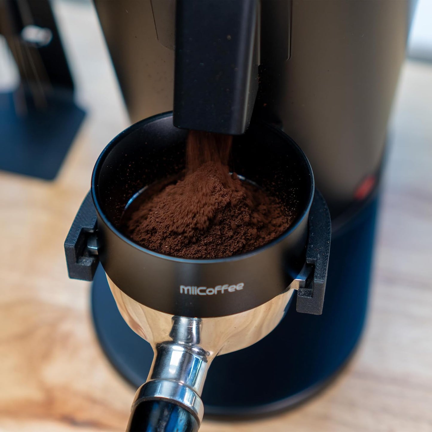 MiiCoffee 58mm Magnetic Dosing Funnel - Espresso Coffee Dosing Ring - Anodized Aluminum with 9 Magnetized Steel Compatible with 58mm Portafilter (Tall)