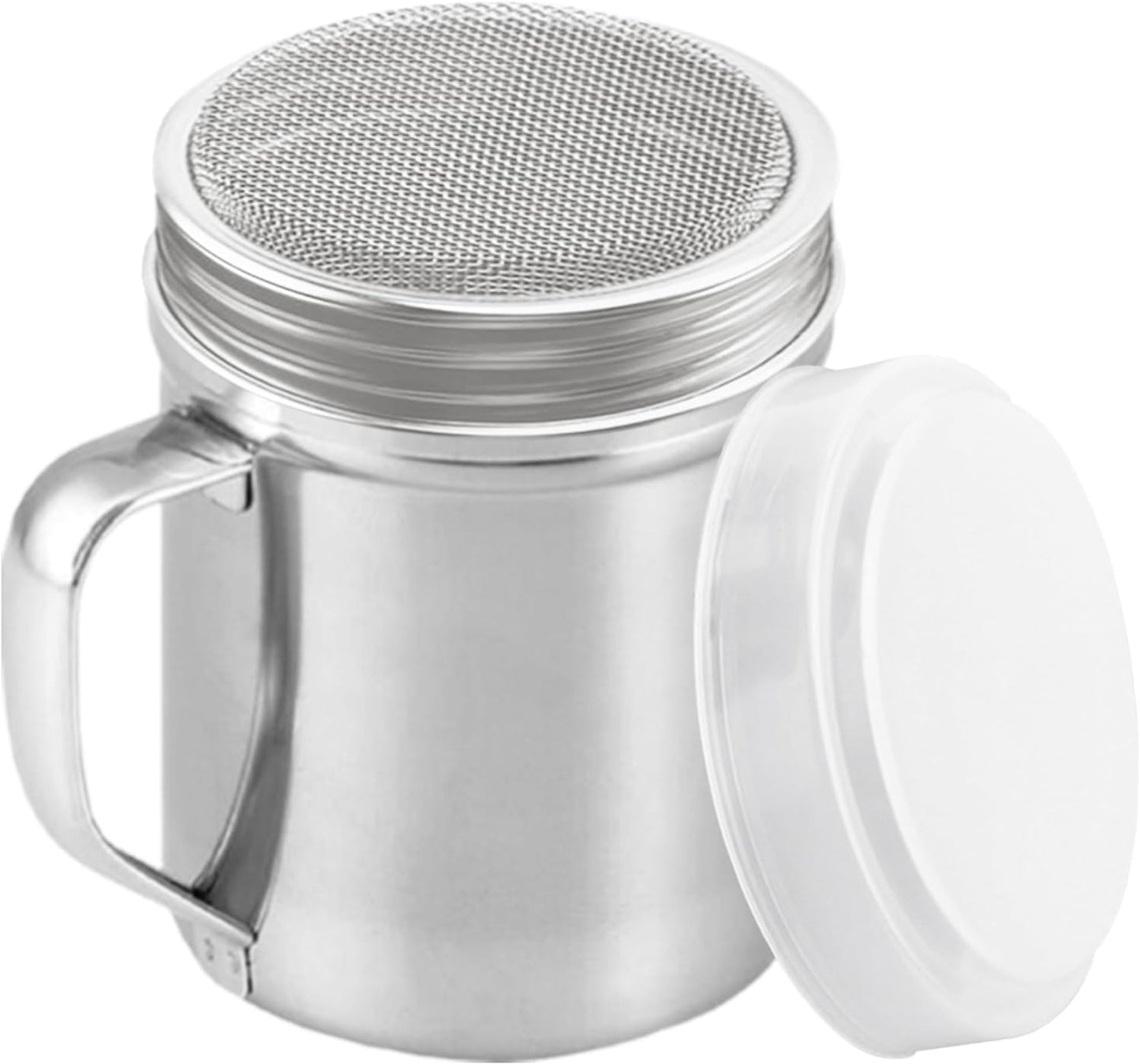 CUSINIUM Powdered Sugar Shaker Duster - With Handle - Cinnamon Shaker For Coffee Bar - Fine Mesh Dredge - 10 ounce | Style: Fine