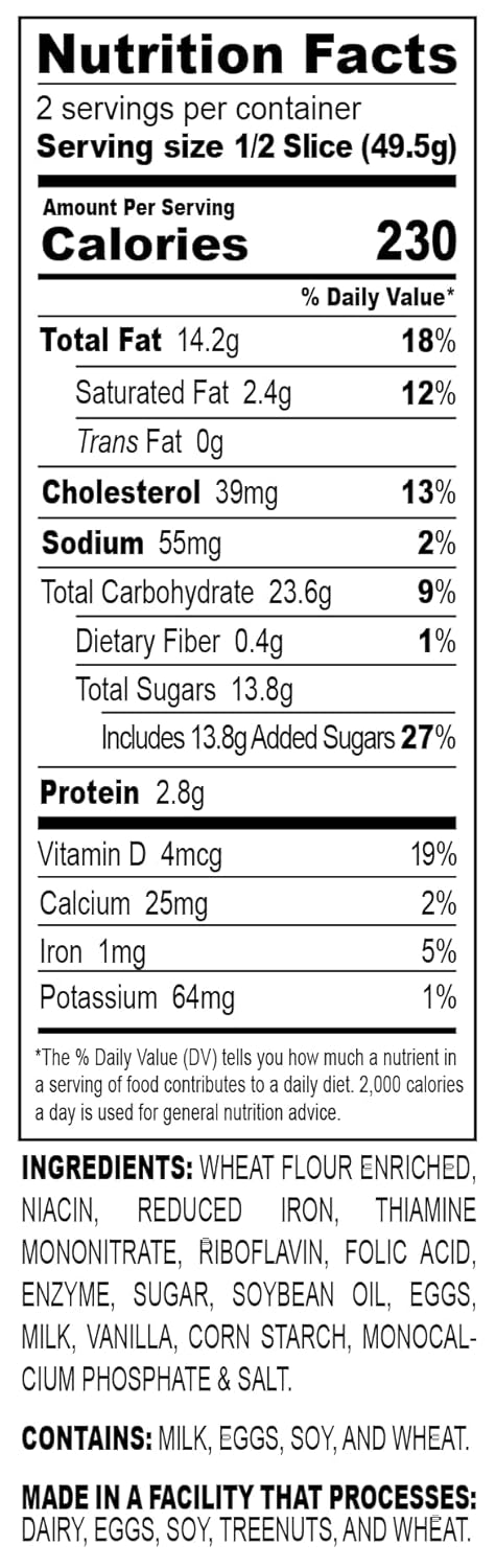 Nadel - NATURALLY DELICIOUS POUND CAKE SLICES (12 Pack) Sweet Breads & Cakes, Back to School lunch snack, breakfast bar