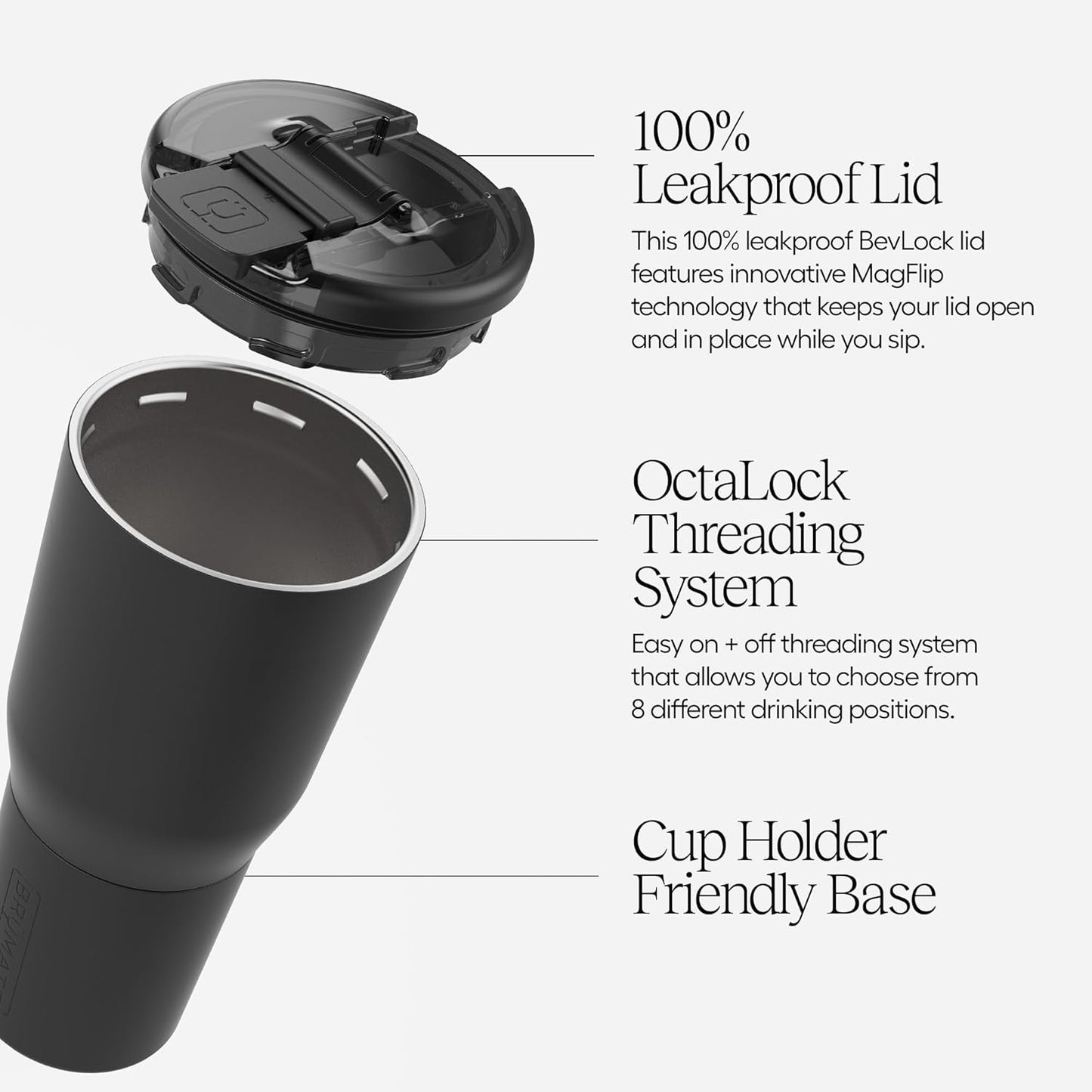 BrüMate Nav 25oz 100% Leak Proof Insulated Travel Tumbler with Magnetic BevLock™ Lid - Double Wall Cup-Holder Friendly Stainless Steel Mug (Sage)
