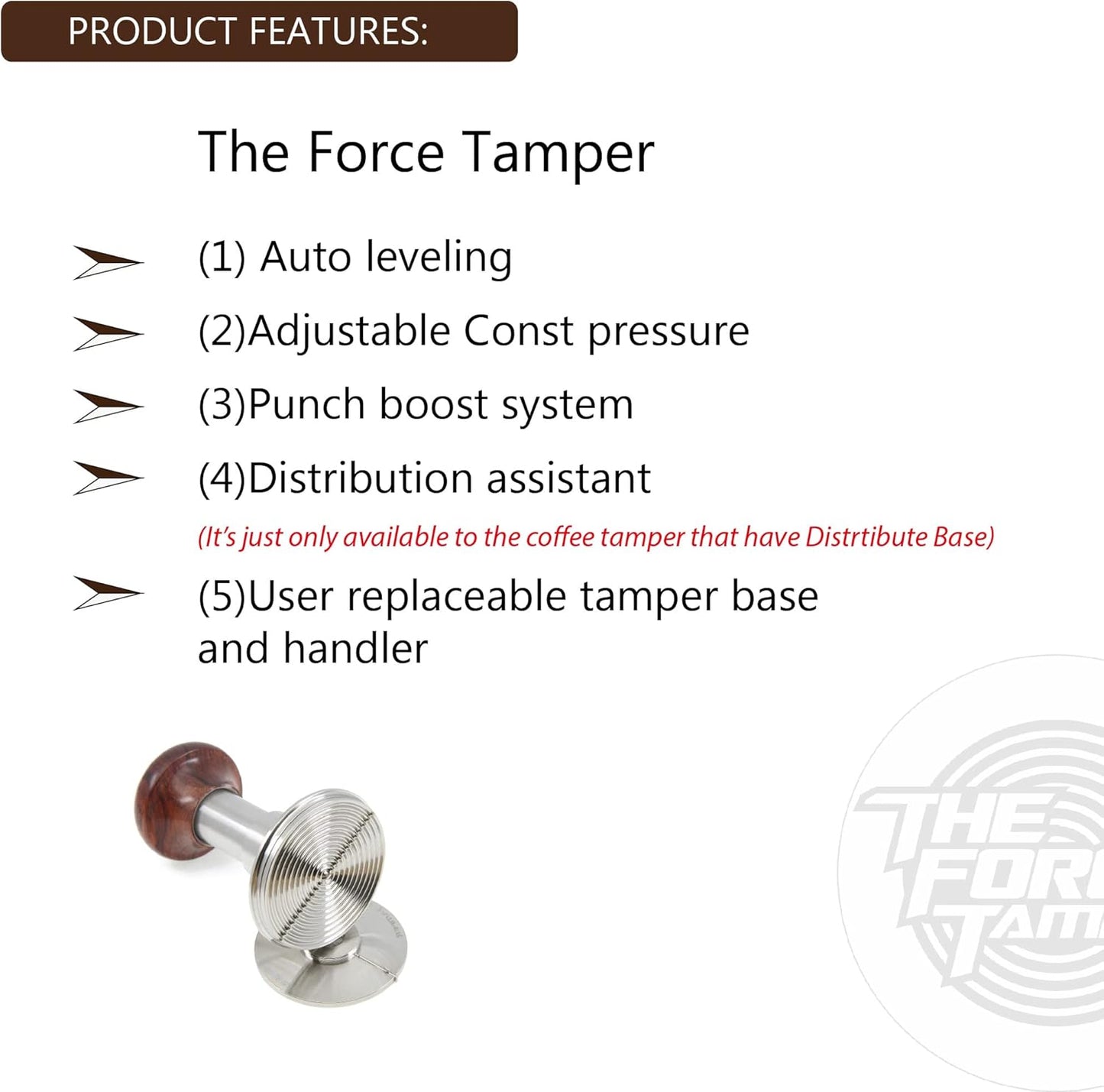The Force Tamper Automatic Impact Coffee Tamper Adjustable Const Pressure and Autoleveling Standard Set Pro