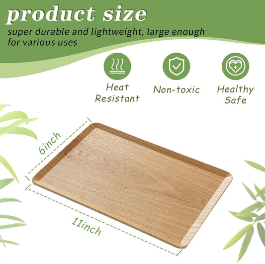 Wooden Trays for Eating, Decorative Serving Trays for Party, Great for Tea Tray, Bar Tray, Breakfast Tray - 6 x 11 Inch