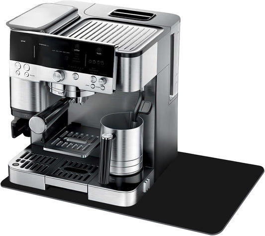 Espresso Coffee Mat for Ninja Luxe Cafe Accessories Breville Espresso Machine Accessories, 12x19 Inch Coffee Bar Mat for Countertop for Ninja Coffee Maker, Black