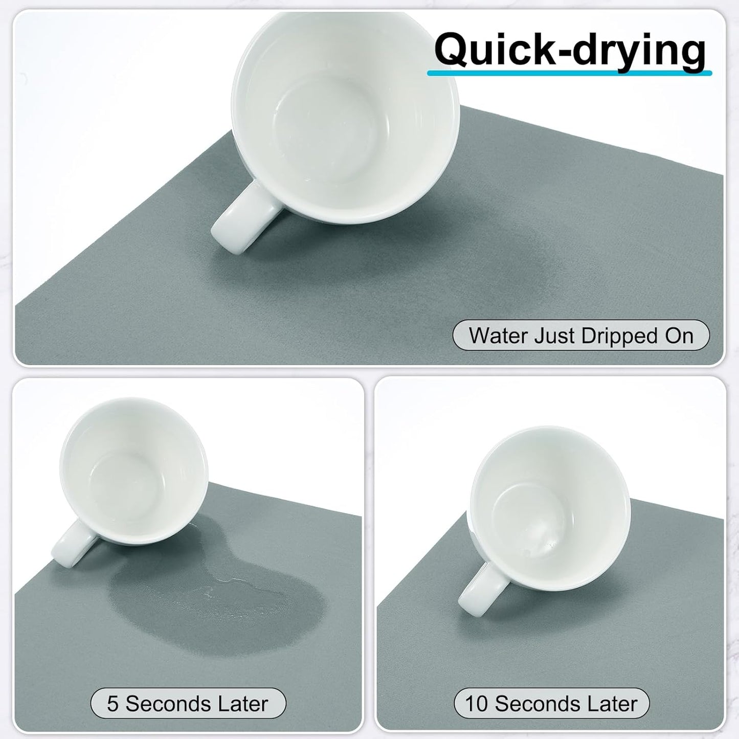 uxcell Silicone Mats for Kitchen Counter, 23.6" x 15.7" Non-Slip Countertop Protector Mat Heat Resistant Coffee Mat Waterproof Table Placemat, Gray