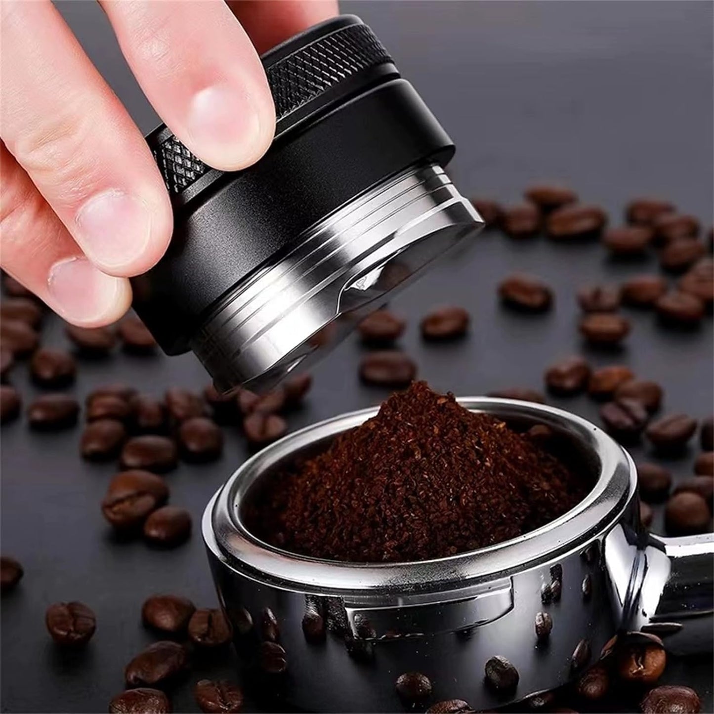 53mm Coffee Tamper & Distributor Set 53mm, Espresso Tamper Set with Spring Loaded and Base, Coffee Machine Accessories 54mm Calibrated Tampers for Breville Portafilter with Coffee Cleaning Brush