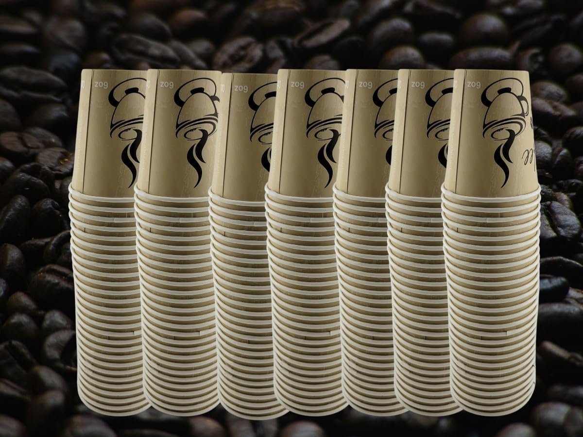 Smygoods Disposable Coffee Cups, To Go Paper Hot Cups, Classic Design (6 OZ, 100 Count) For Hot Beverages, Coffee, Tea, Espresso, Cocoa - Vasos Para Cafe