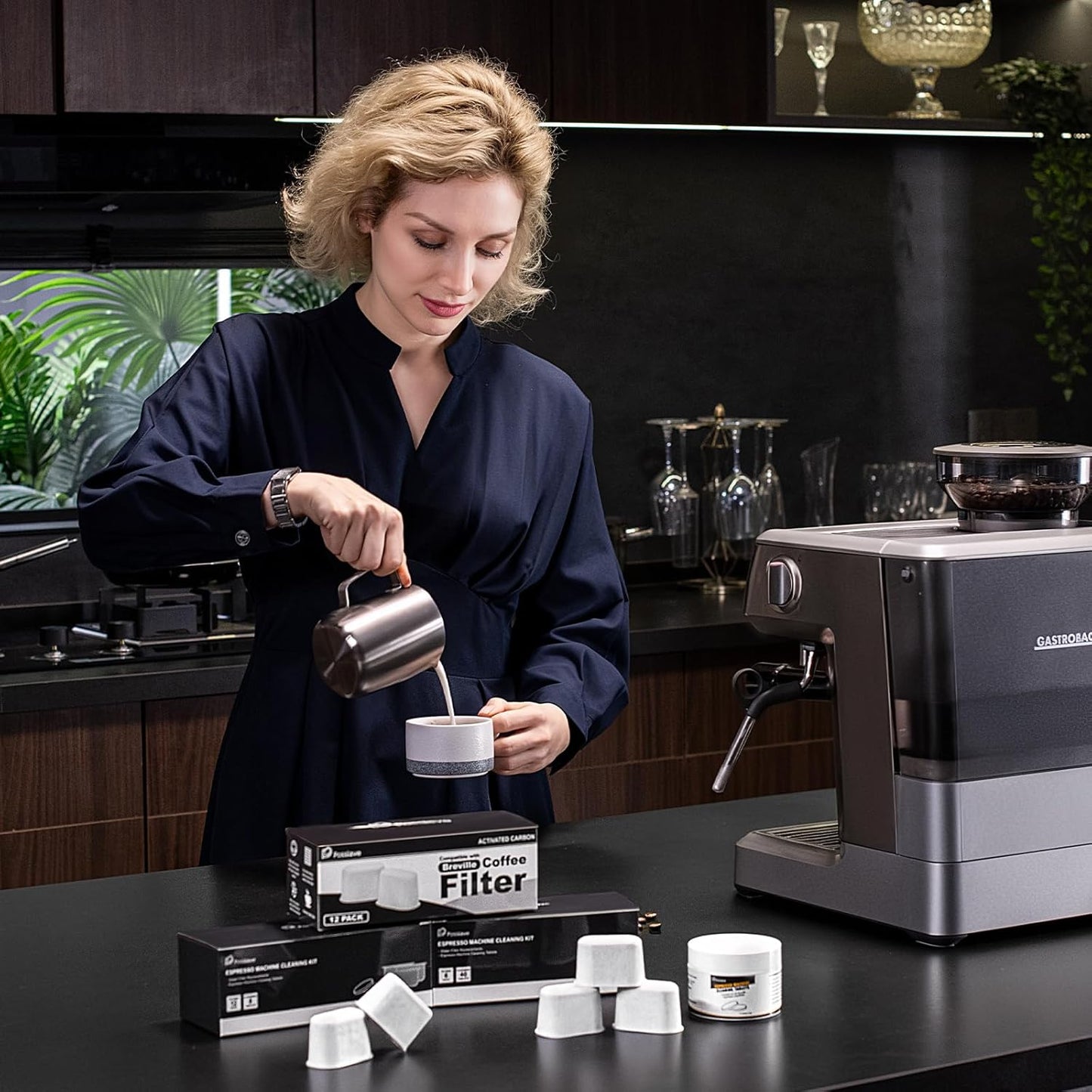 12-Pack Charcoal Water Filters Compatible with Breville BWF100 Machines, Breville Espresso Machine Water Filter Replacement