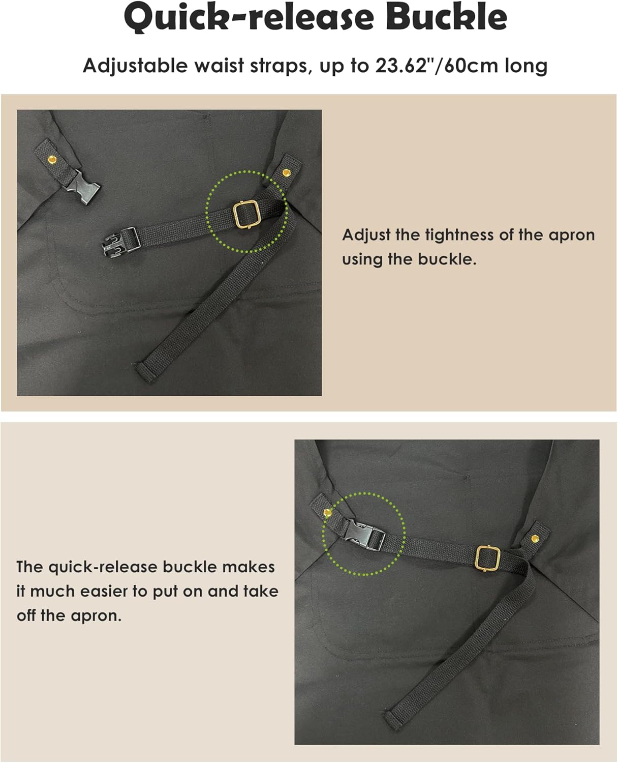 Lisianthus 2 Pack Adjustable Bib Aprons for Women with Pockets, Men's Kitchen Cooking Apron