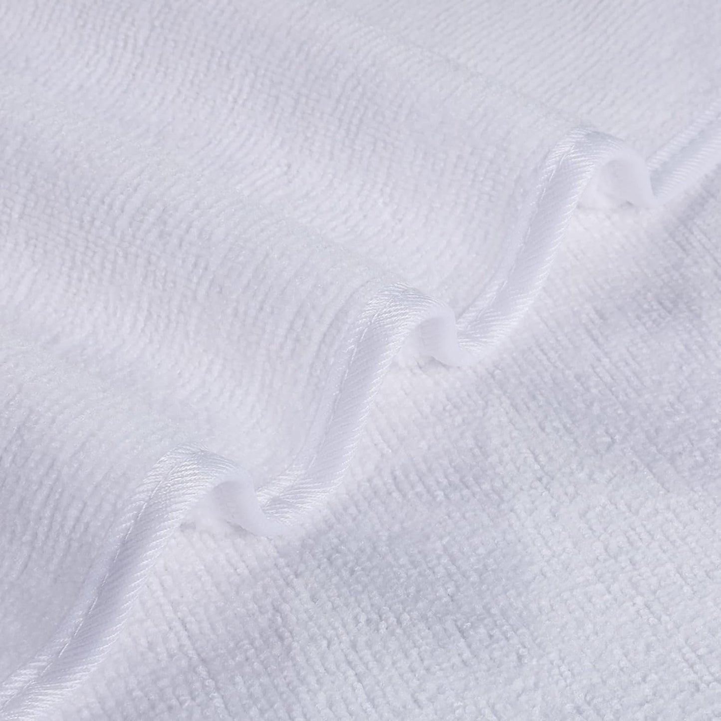 POLYTE Premium Lint Free Microfiber Washcloth Face Towel, 13 x 13 in, Set of 6 (White)