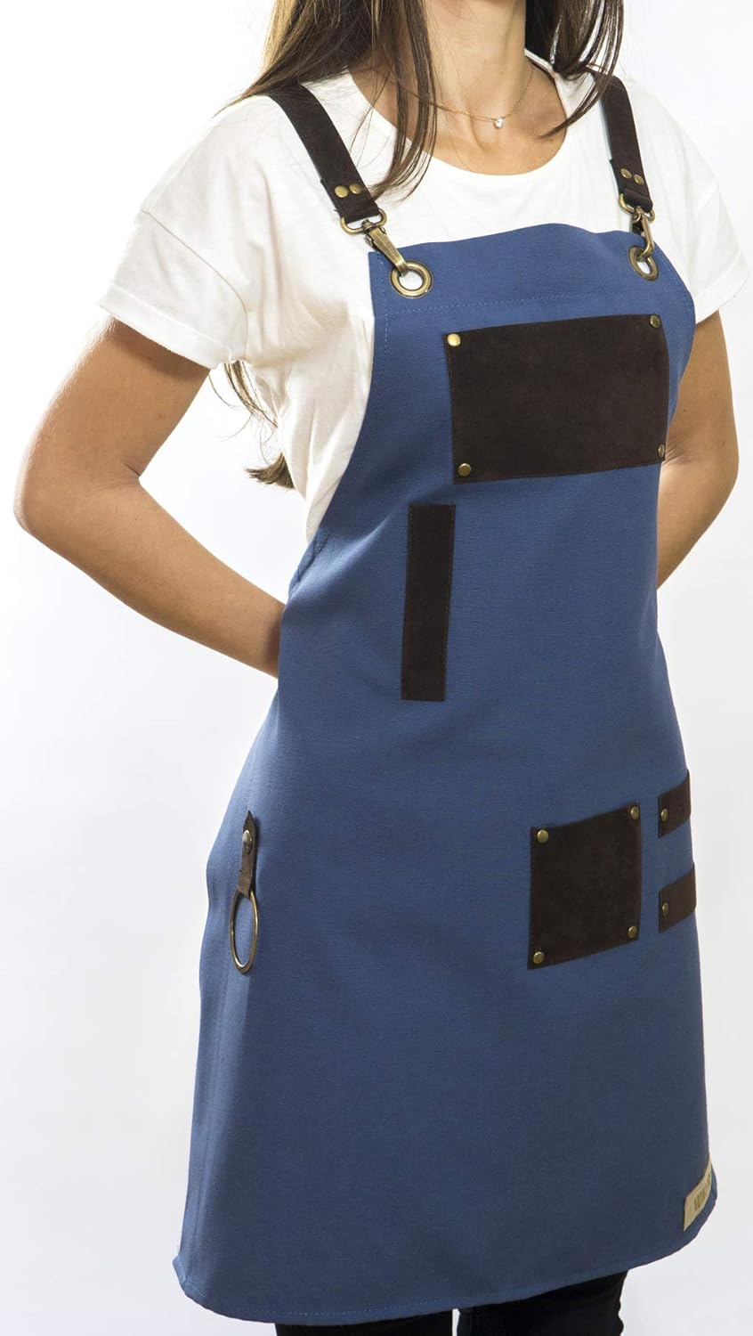 Men and Women Apron for Kitchen, Gardening, Artist, Chef, Work | Canvas, Waterproof, Adjustable Straps Unisex