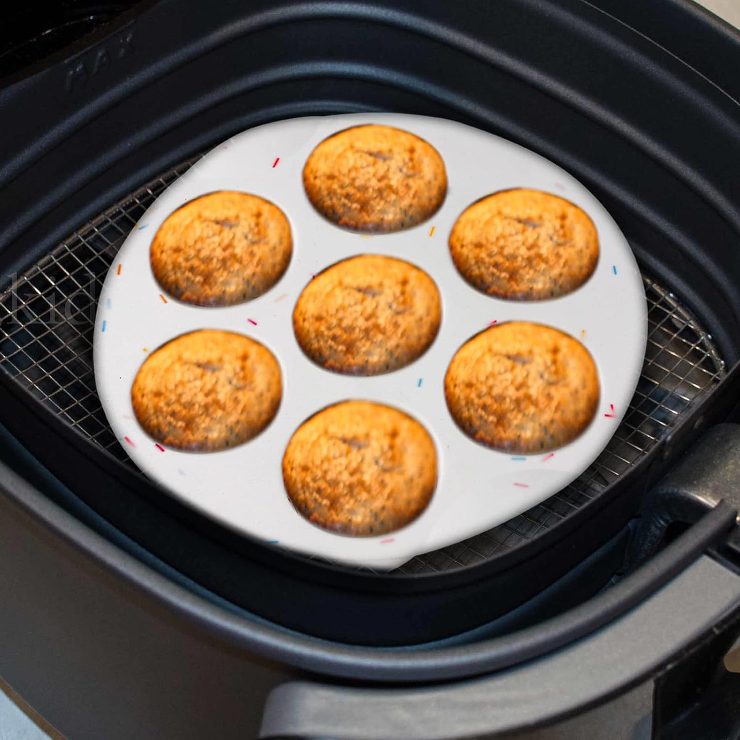 Silicone Egg Bite Molds Air Fryer Muffin Pan for Baking Non-Stick Silicone Egg Molds 7 Cups Air Fryer Cupcake Mold for Mini Muffins, Tart, Mini Cupcake BPA Free