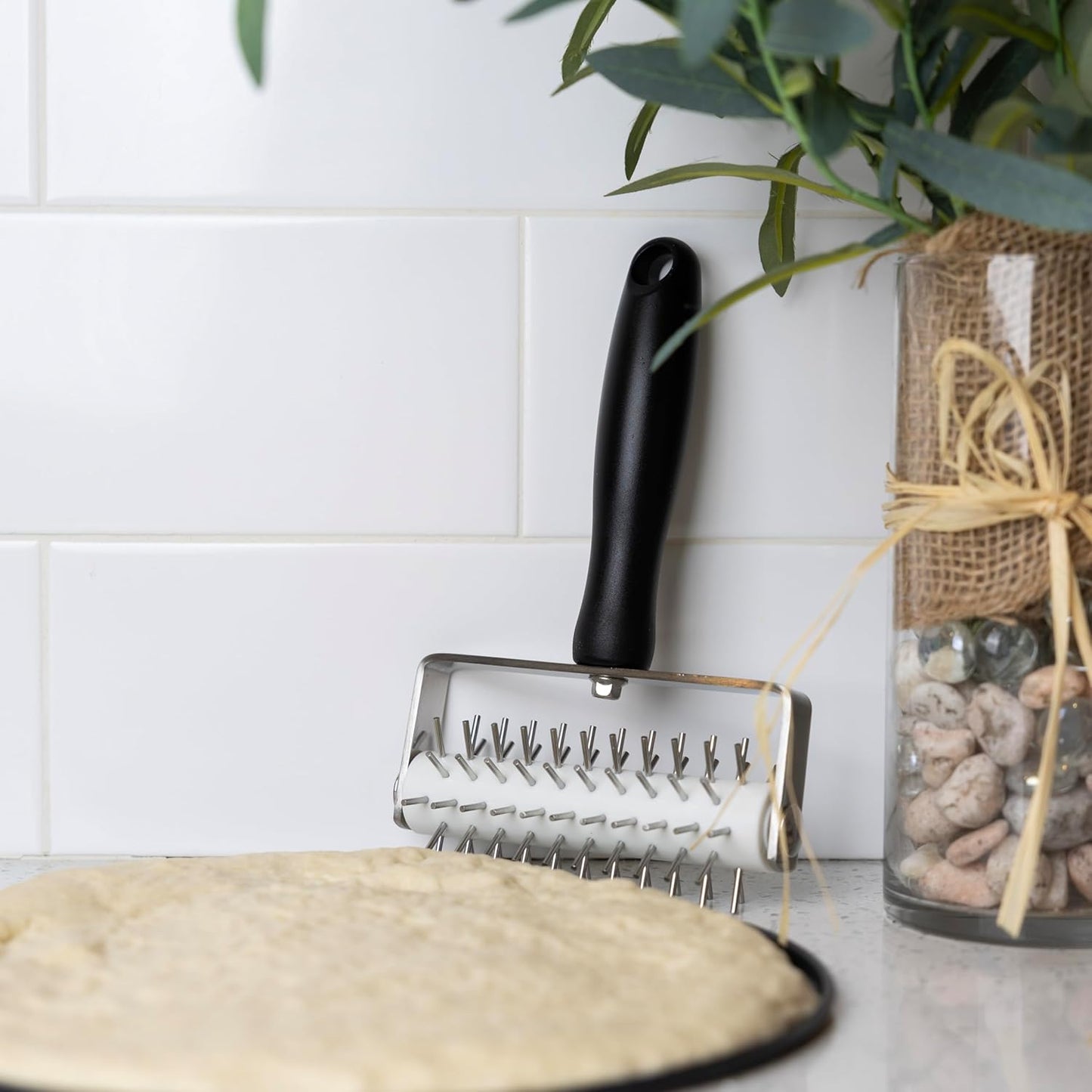 Outset Pizza Dough Docker, 5" x 8" Pizza Accessory That Prevents Bubbles