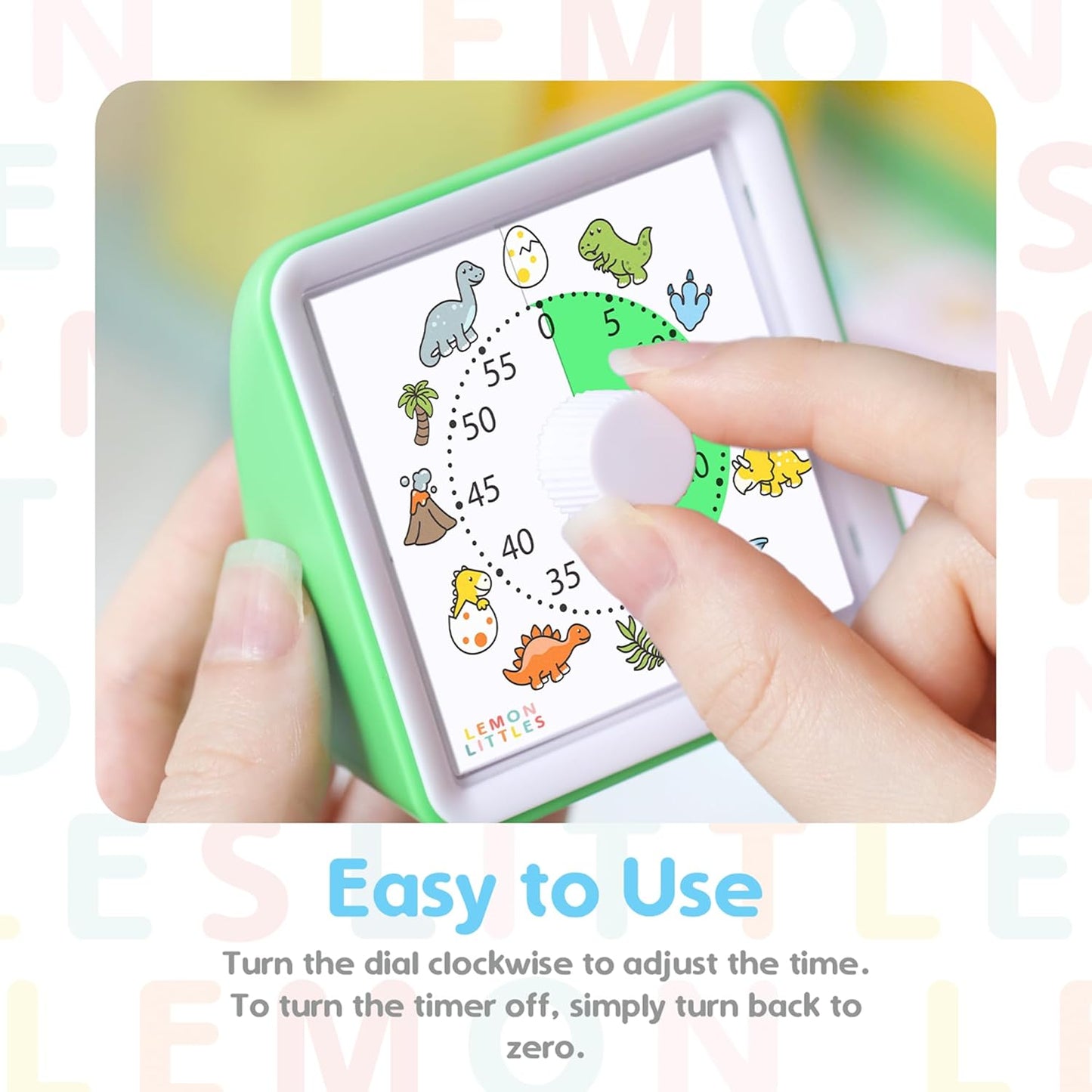 Visual Timer for Kids, Toddler, Autism, ADHD & Preschool Classroom - Animal Silent Countdown Timers - 60 Minute Productivity & Time Management Clock (Dinosaur)