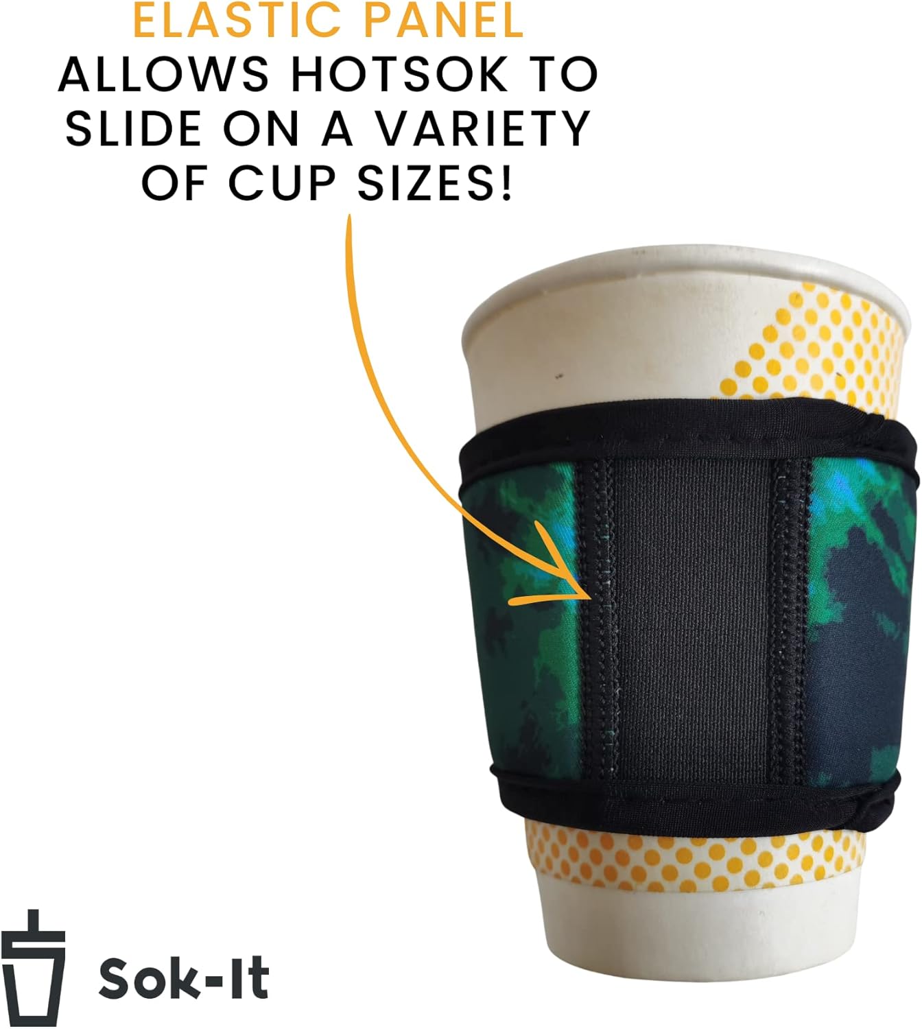 Sok It HotSok Coffee & Tea Reusable Insulated Neoprene Cup Sleeve (Mushroom Magic)