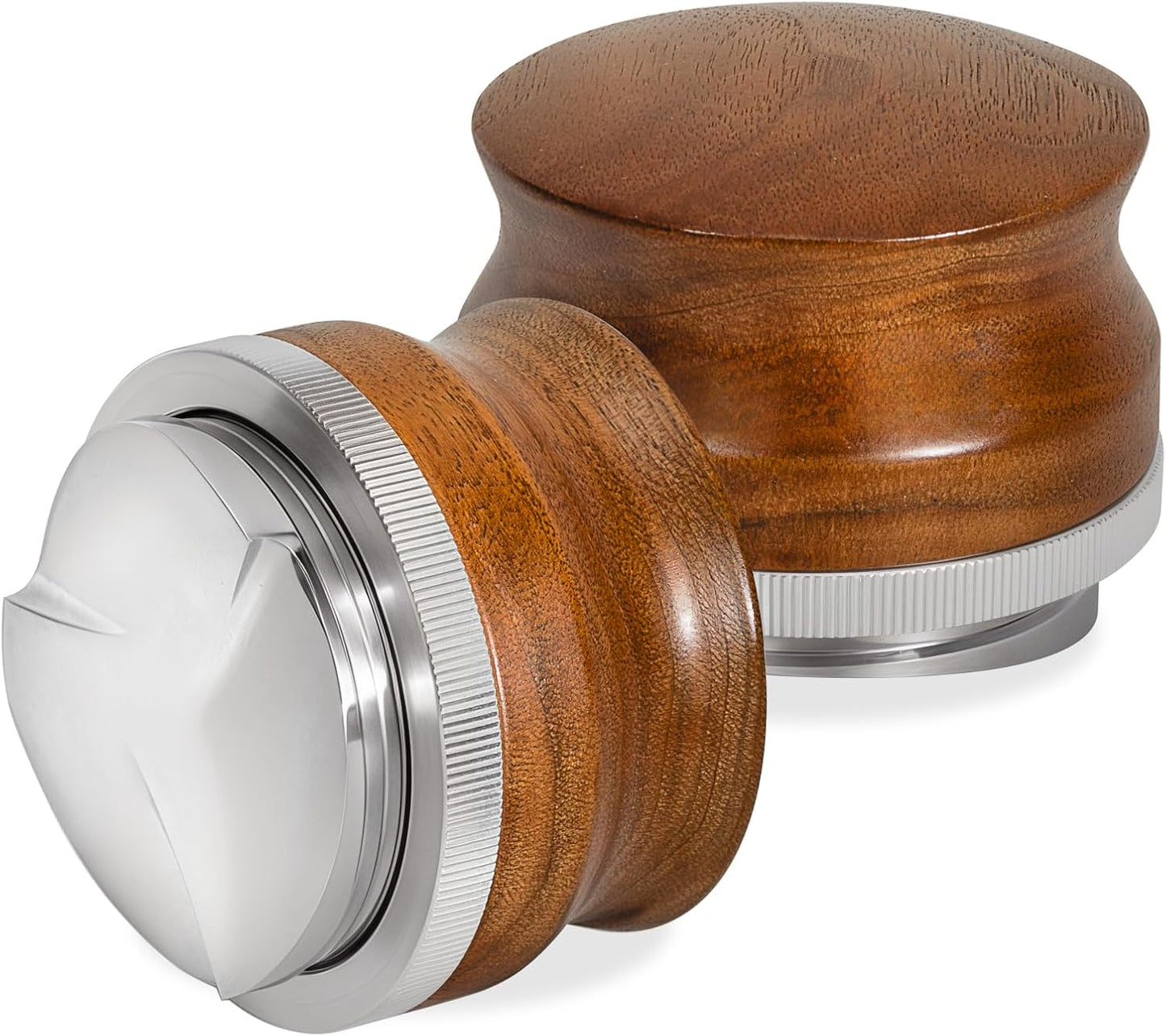 58mm Coffee Distributor Espresso Distribution Tool, Stainless Steel Coffee Distributor with Rosewood Wood Handle, Adjustable Depth Professional Espresso Leveler Tool for 58mm Portafilter