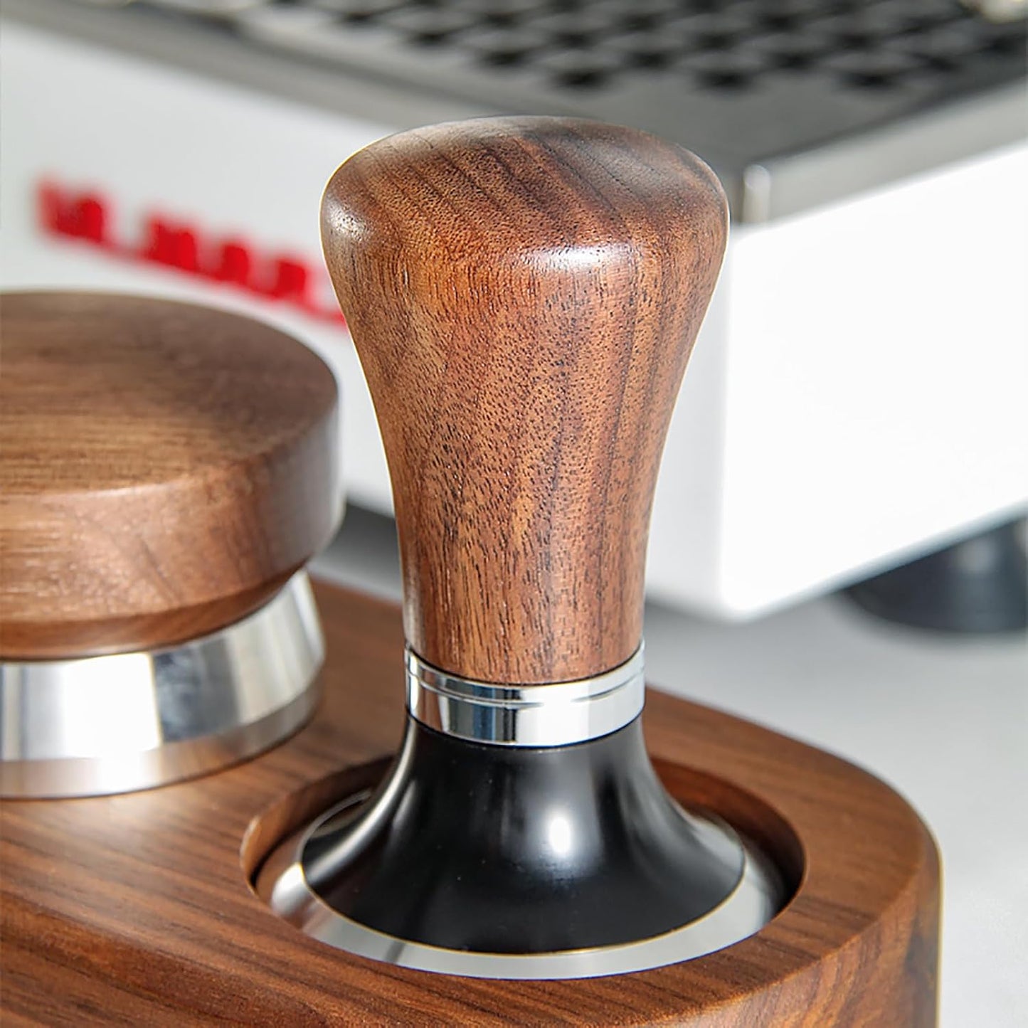 MOJAE 51mm Espresso Tamper with 304 Stainless Steel Flat, Coffee Tamper for 51mm Portafilters (Walnut)