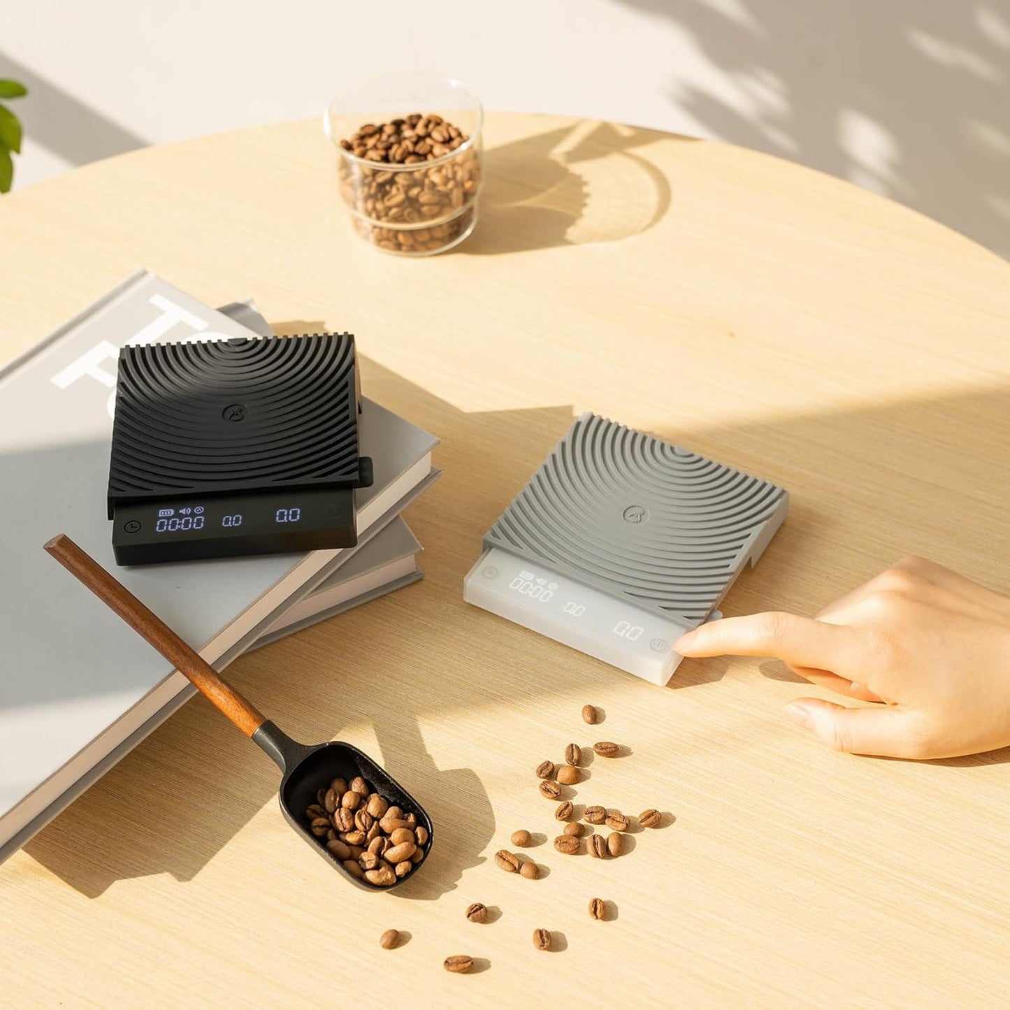 TIMEMORE Basic Mini Coffee Scale, Multifunction Electronic Espresso Scale, Weigh Digital Drip Cone Scale with Timer, Ultra Thin and LightMini Digital Food Kitchen Scale for Baking, Cooking - White