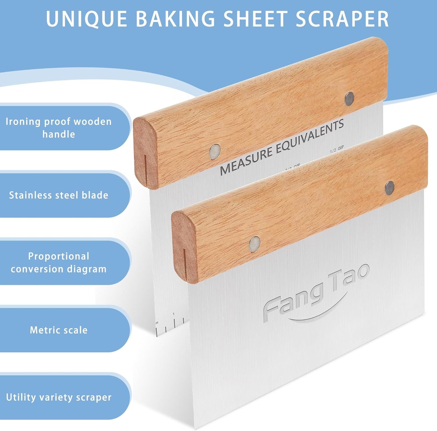 Bench Knife, Bench Scraper, Dough Scraper, Pastry Scraper, Pizza and Dough Scraper Multi-Functional Scraper/chredder, Pizza Knife Food Chopper Baking Supplies Kitchen Scraper