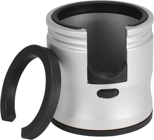 DIBTSA Espresso Tamping Station, Coffee Portafilter Holder, Aluminum Alloy Stand Fit for Most 51mm, 53mm, 54mm and 58mm Portafilter (Round,Silver)
