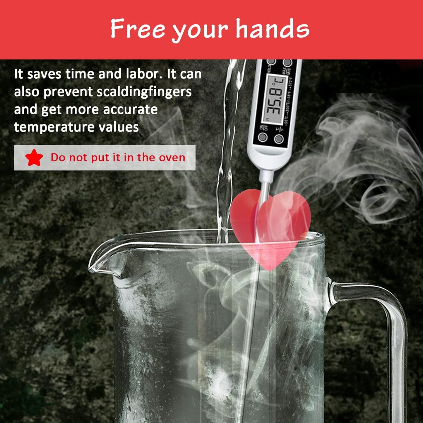 2Pcs Thermometer Pot Clip Holder, Windspeed Red Candy Thermometer Pot Clip Holder for Digital Thermometer Holder for Candle Soap Jam Candy Milk Chocolate Cooking(No Thermometer Include)