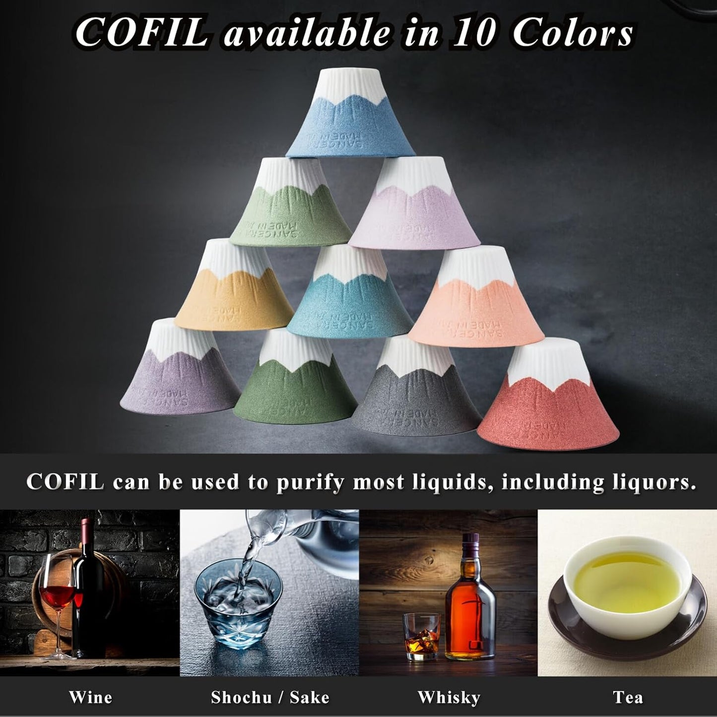 Ceramic Reusable Coffee Filter Dripper Paperless Sustinable Mt. Fuji Made in Japan (Cherry blossoms)