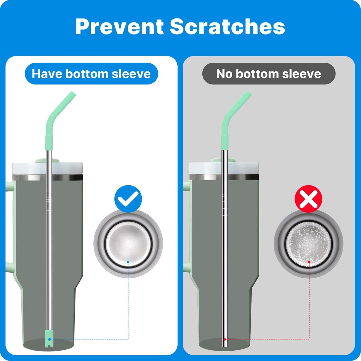 6Pcs Silicone Straw Tips, Reusable Rubber Straw Tips for Metal Straws and Other 0.31Inch (8MM Outdiameter) Straws, Fit for Stanley Cup Tumbler (Multicolor 3)