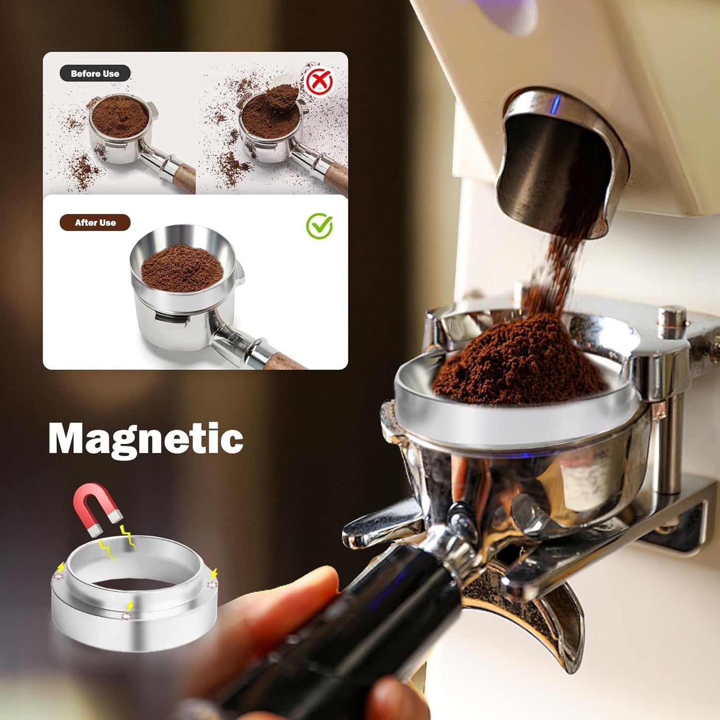 51mm Espresso Accessories Kit, Espresso Tamper with 100 Coffee Filter Papers, WDT Tool, Dosing Ring, Brush, Silicone Mat & Cleaning Cloth – Barista Tools for 51mm Portafilters & Espresso Machines
