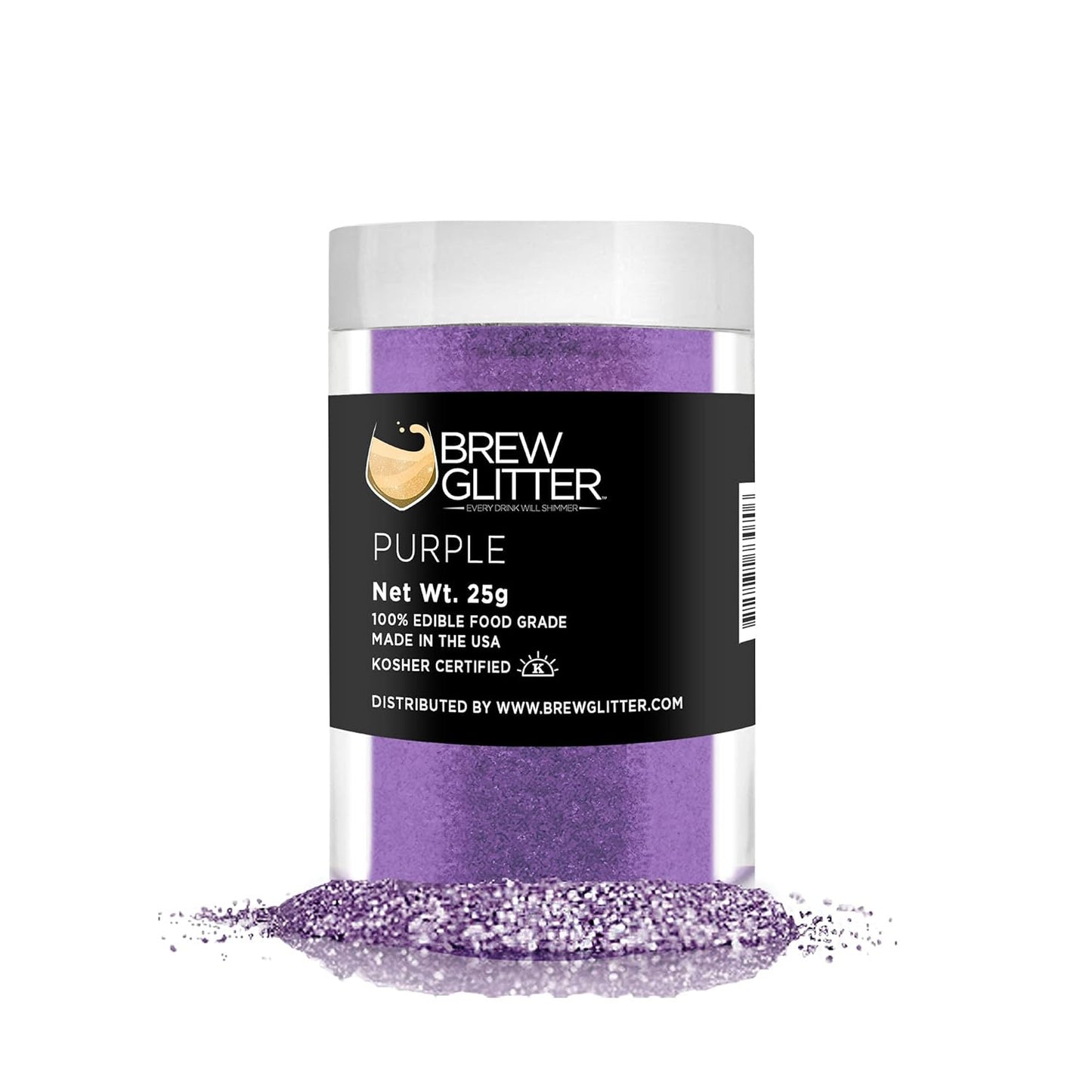 Purple BREW GLITTER Edible Glitter For Drinks, Cocktails, Beer, Garnish Glitter & Beverages | KOSHER & HALAL Certified | 100% Edible & Food Grade | Vegan, Gluten, Nut Free (25g, Purple)