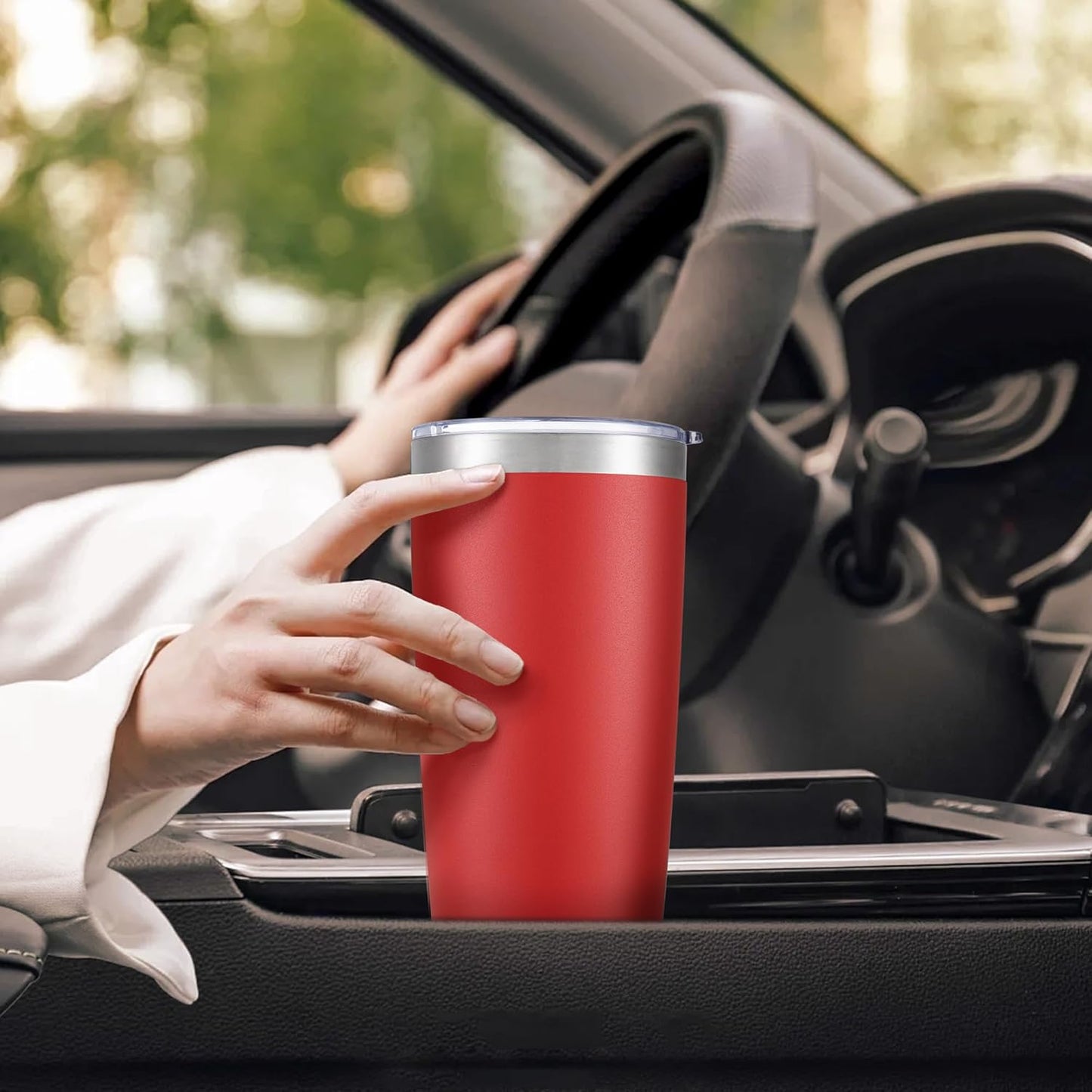 20 oz Tumbler with Lid Stainless Steel Insulated Tumblers Bulk Double Wall Vacuum Cups Powder Coated Travel Mug Keep Drinks Cold and Hot, Wine Red, 4 Pack