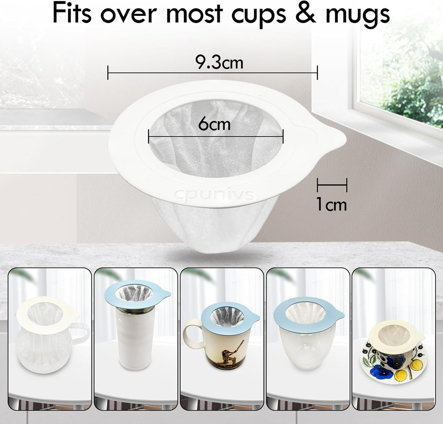 Portable Pour Over Coffee Dripper Reusable Coffee Filter Pour Over Coffee Maker for Camping Coffee, Travel Coffee Maker Single Serve Drip Coffee Filters (10, white)