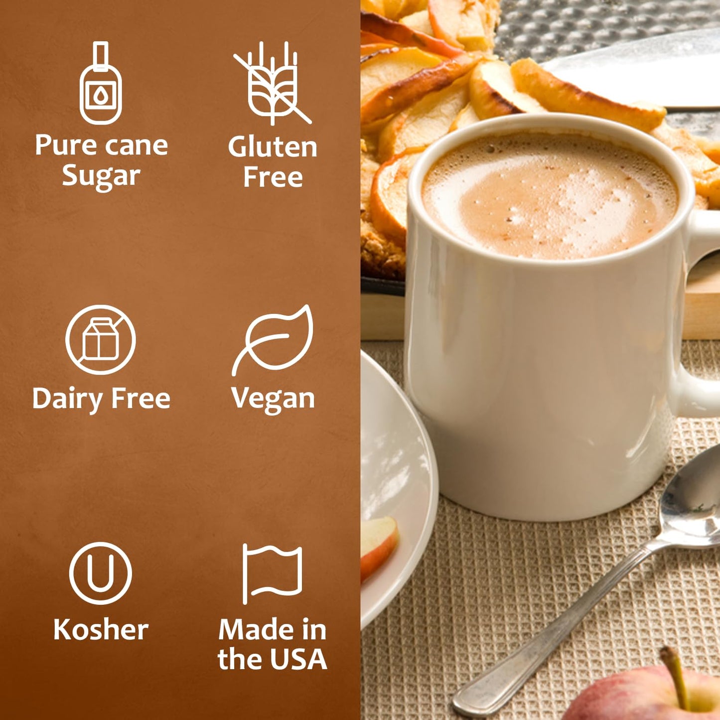 Syruvia Apple Crisp Coffee Syrup - 25.4 fl oz - Kosher Coffee Syrups, Gluten Free, No Coloring, Perfect for Drinks, Soda, Shakes, Desserts, and More.