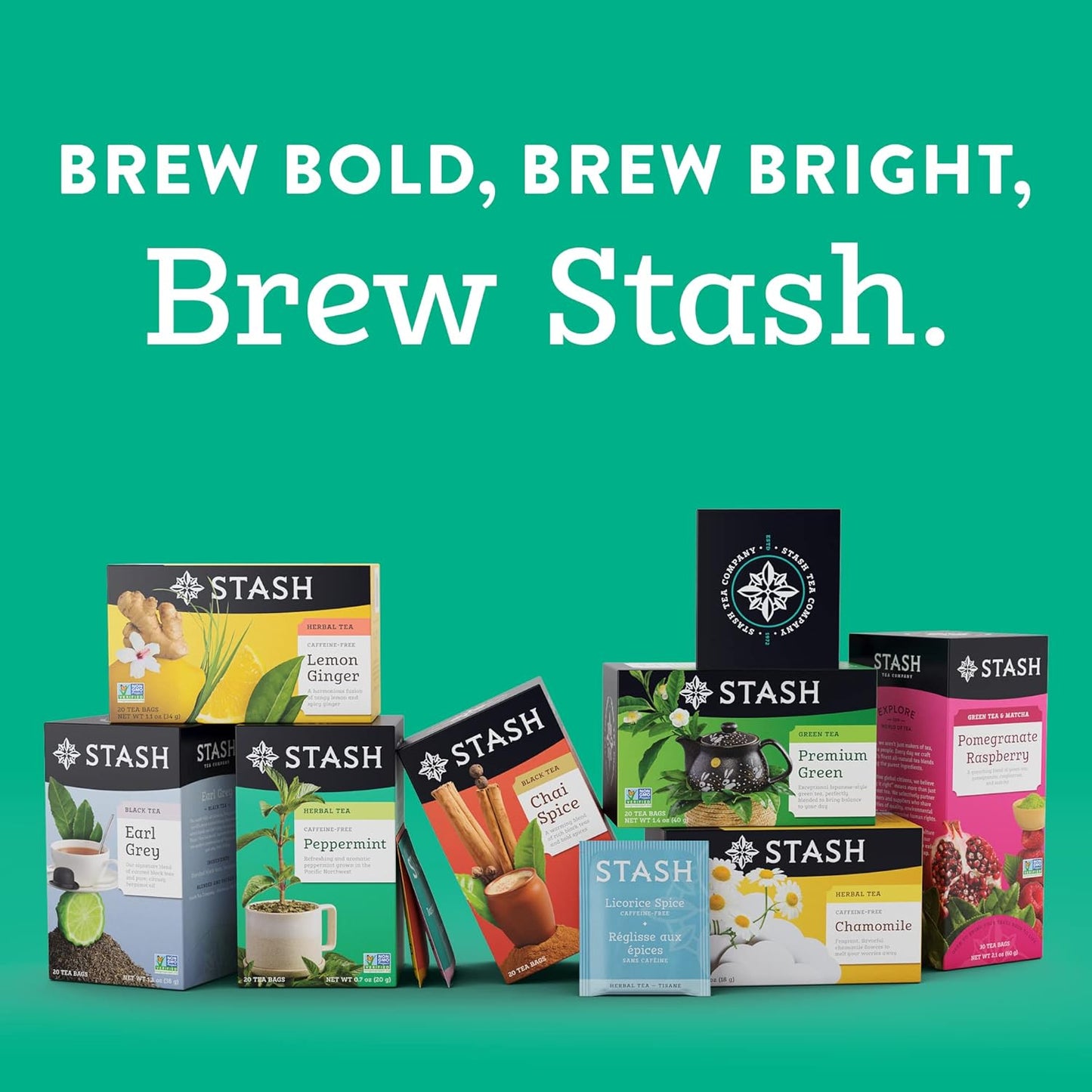 Stash Tea Decaf Earl Grey Black Tea - Decaf, Non-GMO Project Verified Premium Tea with No Artificial Ingredients, 18 Count (Pack of 6) - 108 Bags Total