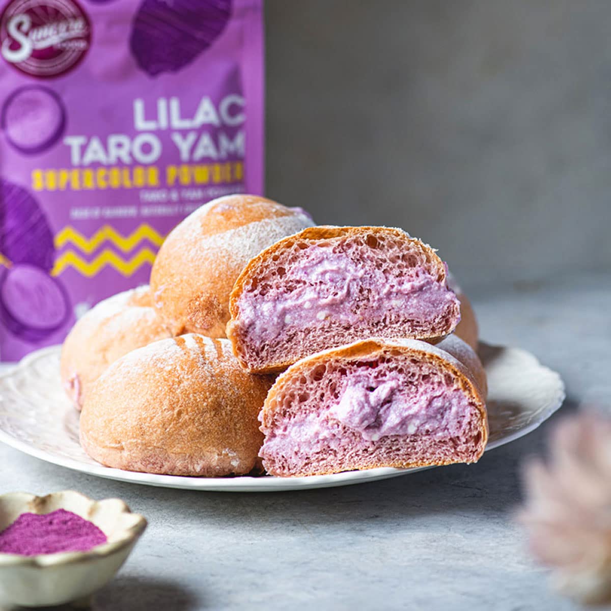 Suncore Foods Lilac Taro Yam Powder, Light Purple Food Coloring Powder, Gluten-Free, Non-GMO, 5oz (1 Pack)