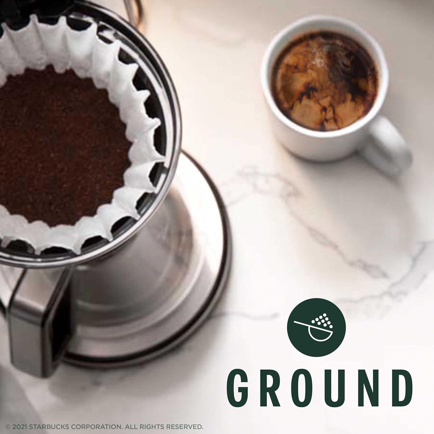 Starbucks Ground Coffee, Dark Roast Coffee, French Roast, 100% Arabica, 1 bag (18 oz)