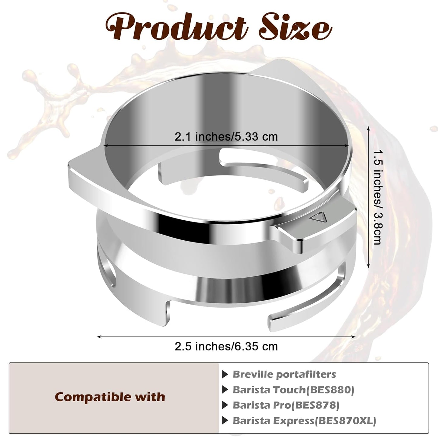 54 mm Dosing Funnel for Breville Barista Portafilters, Pletpet Stainless 54mm Dosing Funnel for Breville Espresso Grinder to Reduces The Mess